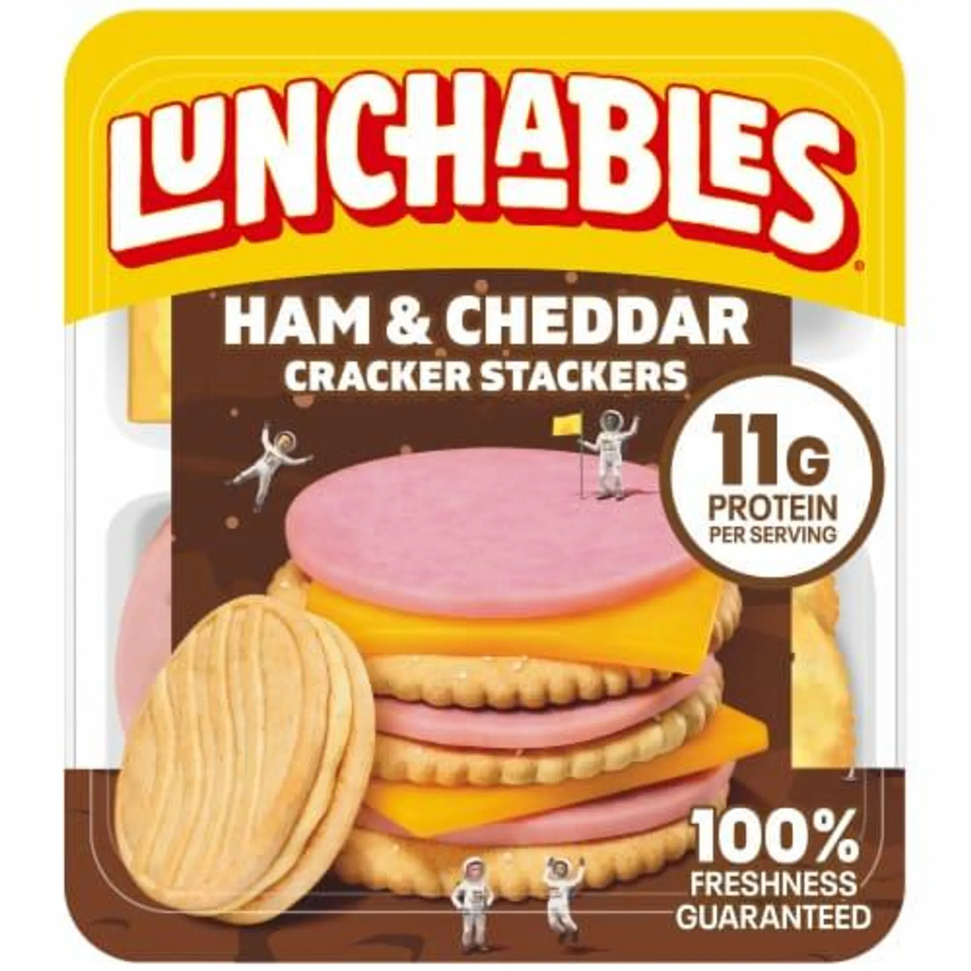 Lunchables Ham & Cheddar Cheese Cracker Stackers with Vanilla Creme Cookies Snack Kit