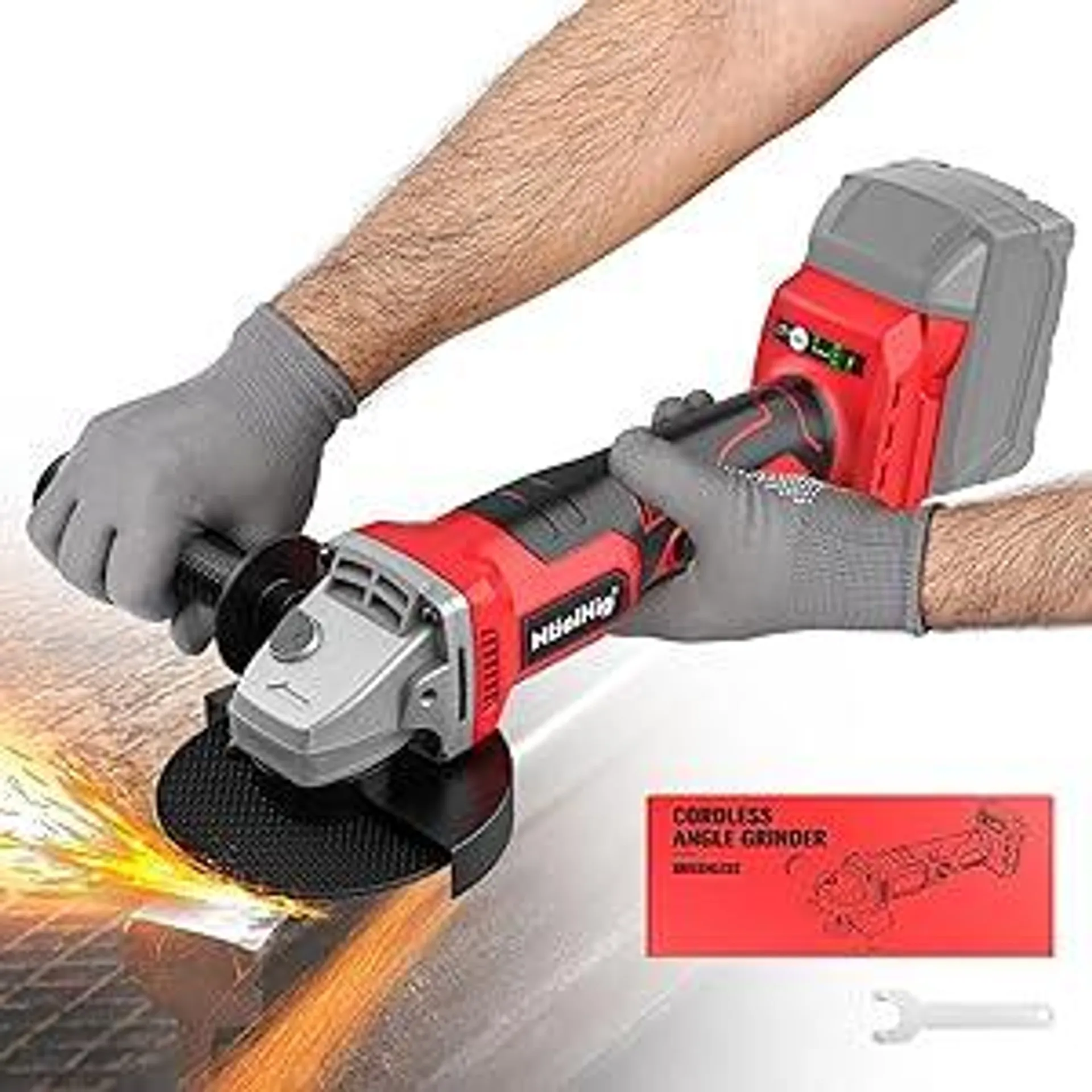 Cordless Angle Grinder for Milwaukee M18 Battery: 8500RPM Brushless Grinder Tool - Small Angle Grinder for 4-1/2" Wheels, 3 Variable Speed Settings for Cutting, Grinding, Polishing, Bare Tool