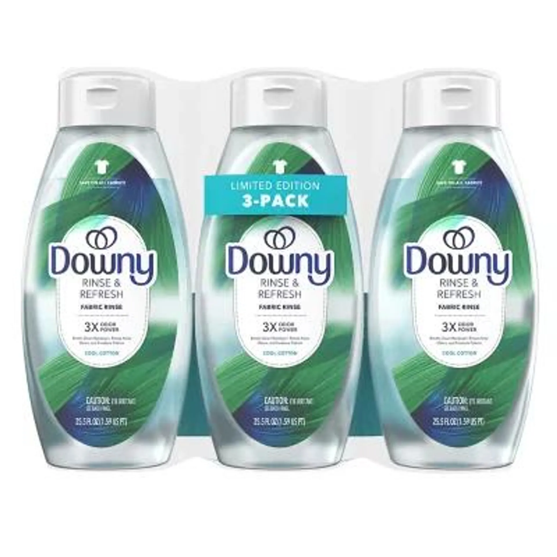 Downy Rinse & Refresh Laundry Fabric Rinse, Cool Cotton, 3 ct., 76.5 fl. oz.