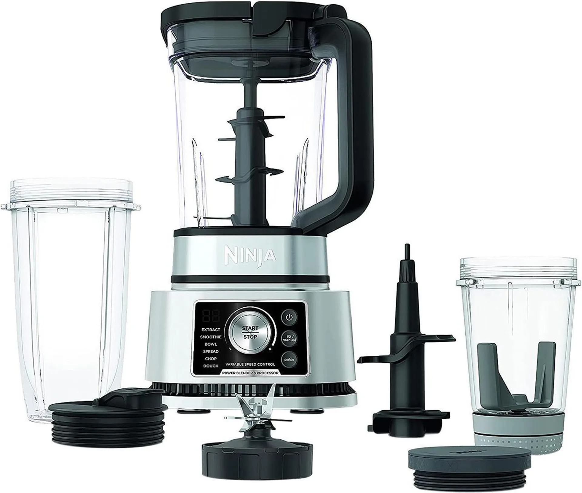 Ninja Foodi Power Blender & Processor System with Smoothie Bowl Maker and Nutrient Extractor, Black/Silver (SS351C)