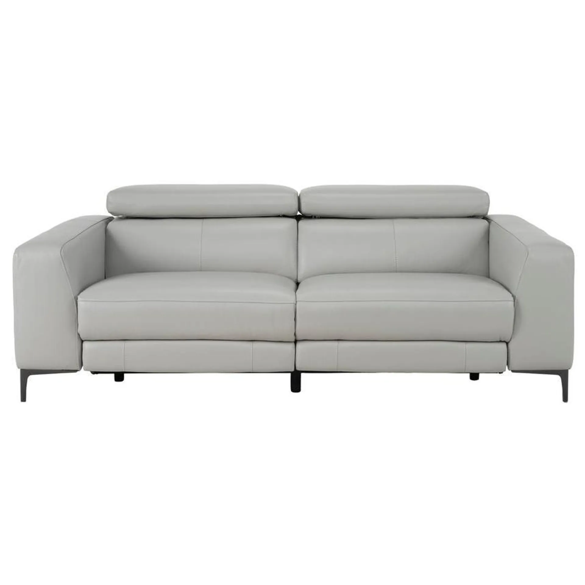 Monroe Silver Leather Power Reclining Sofa