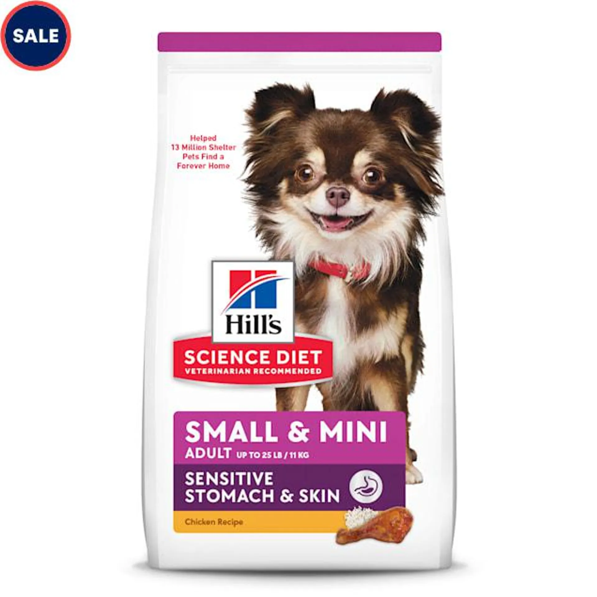 Hill's Science Diet Adult Sensitive Stomach & Skin Small & Mini Chicken Recipe Dry Dog Food, 15 lbs.