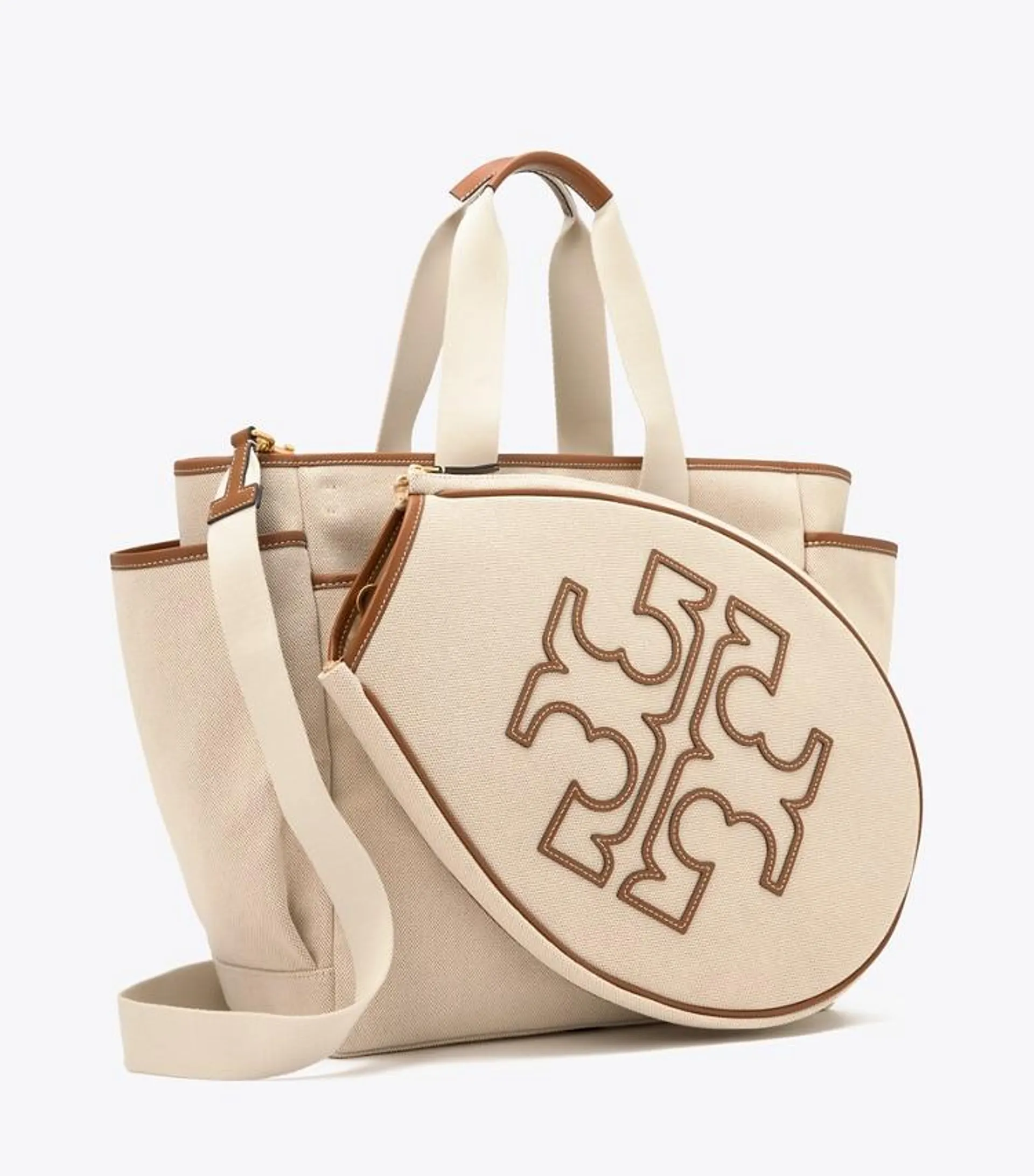 TWO-TONE CANVAS TENNIS TOTE