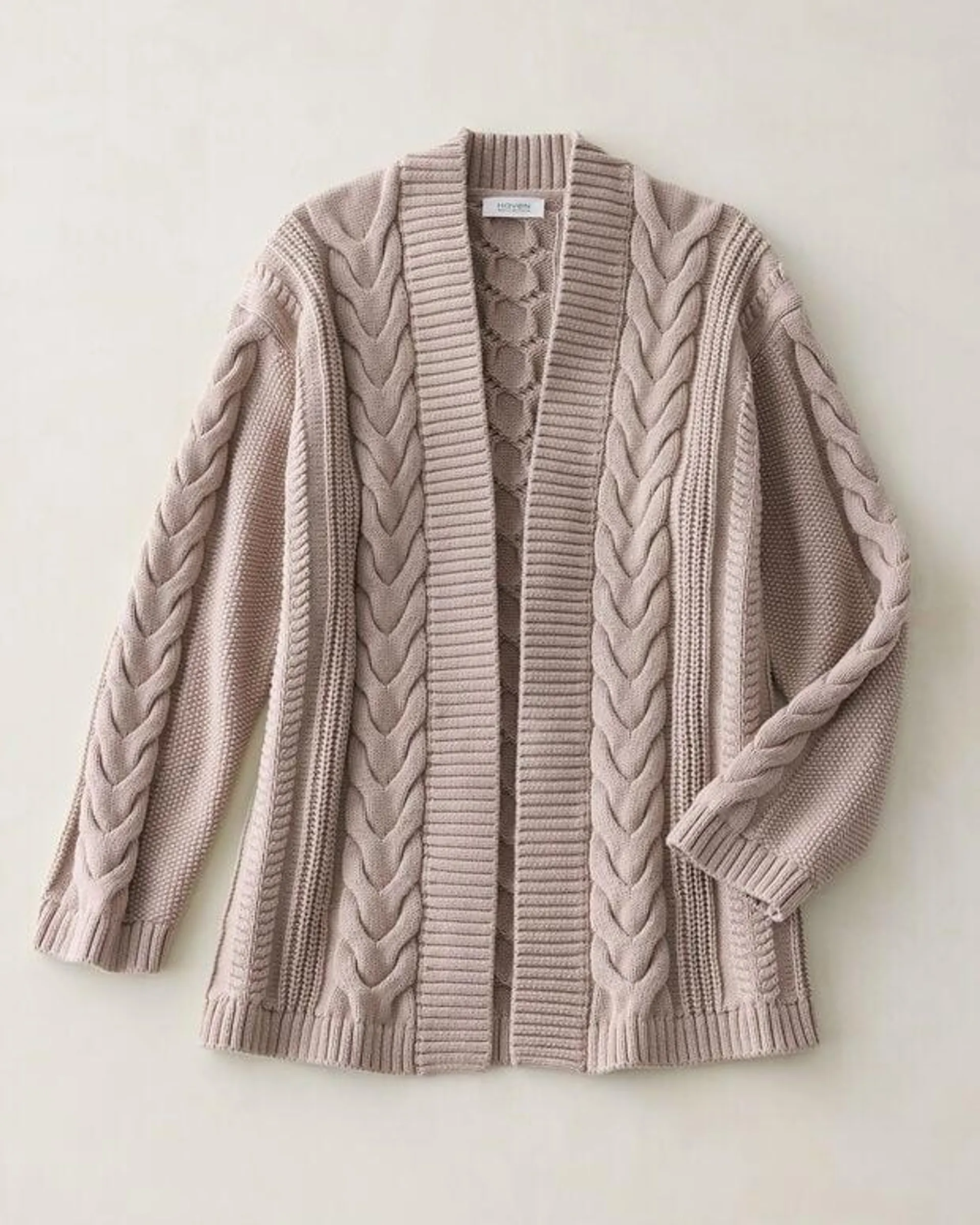 Organic Cotton Mixed Cable Cardigan