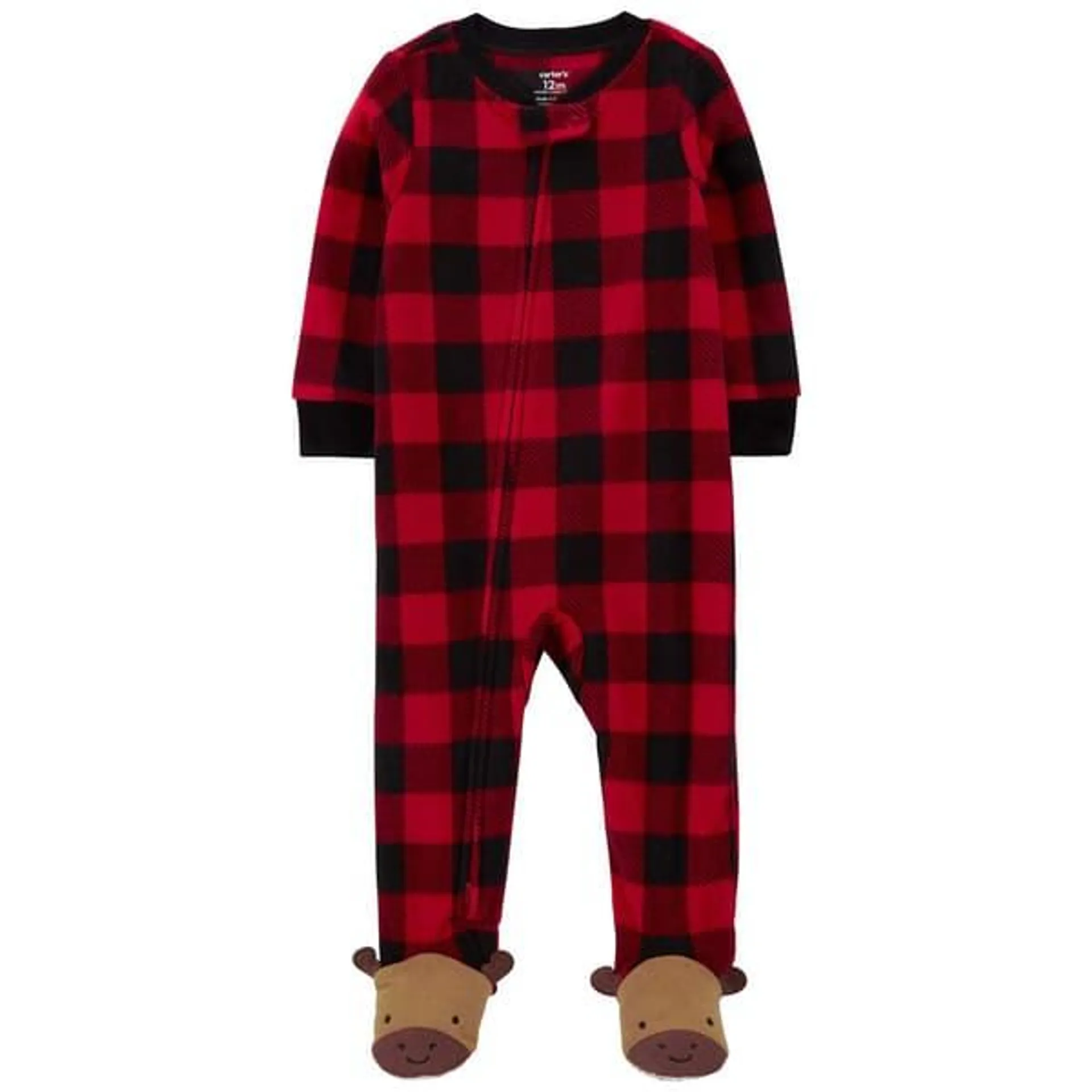 Baby Boy (12-24M) Carter’s® Buffalo Check Moose Foot Art Sleeper