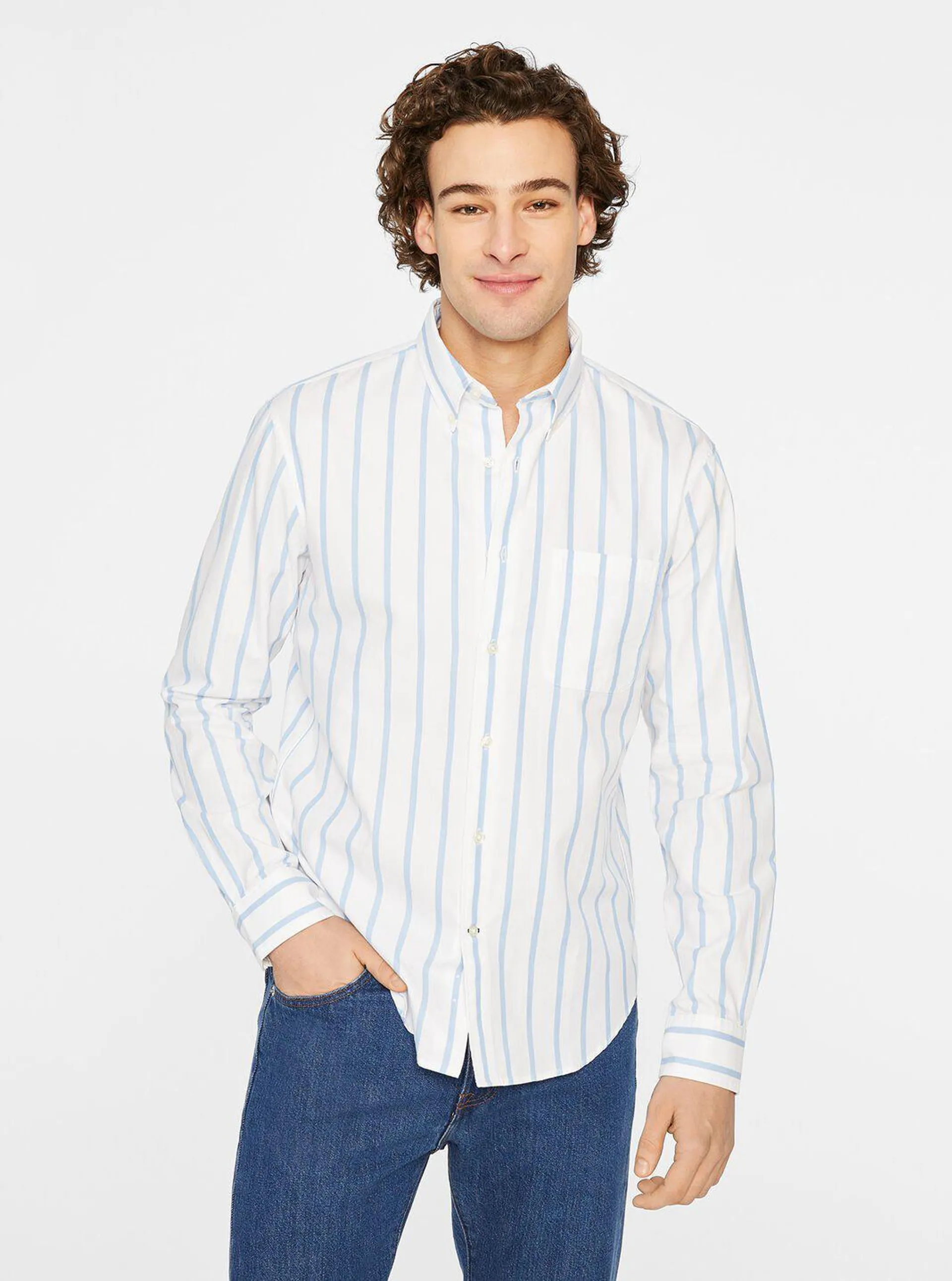 Pencil Stripe Poplin Dress Shirt