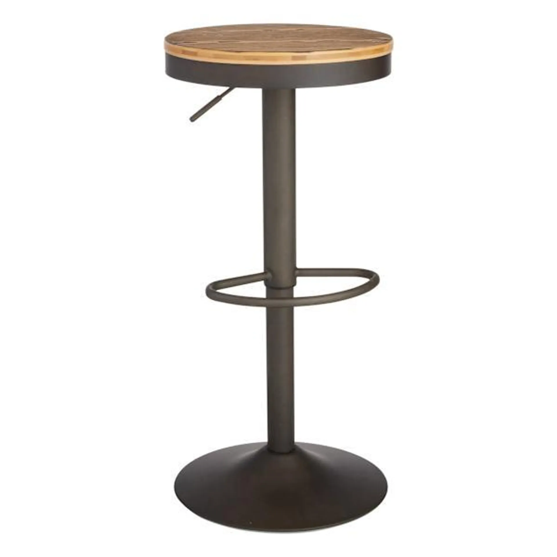 Dakota Adjustable Modern Industrial Barstool, Antique Bronze