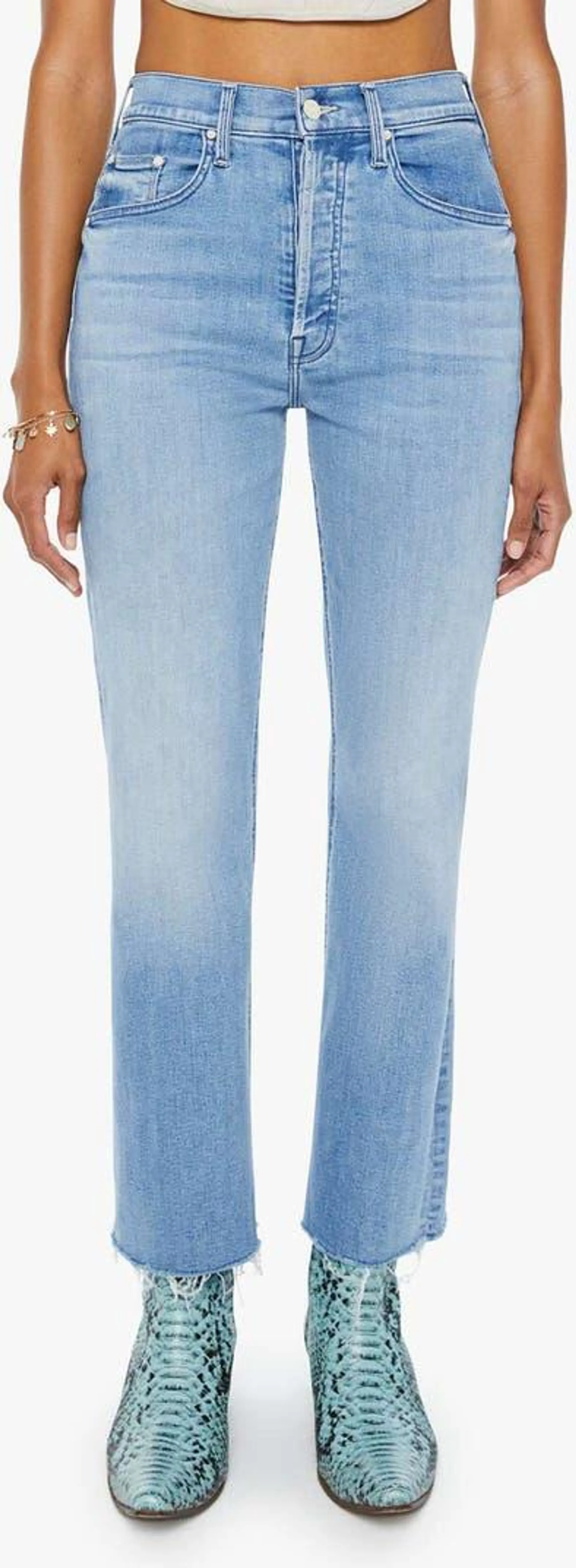 The Tripper High Waist Fray Hem Ankle Jeans