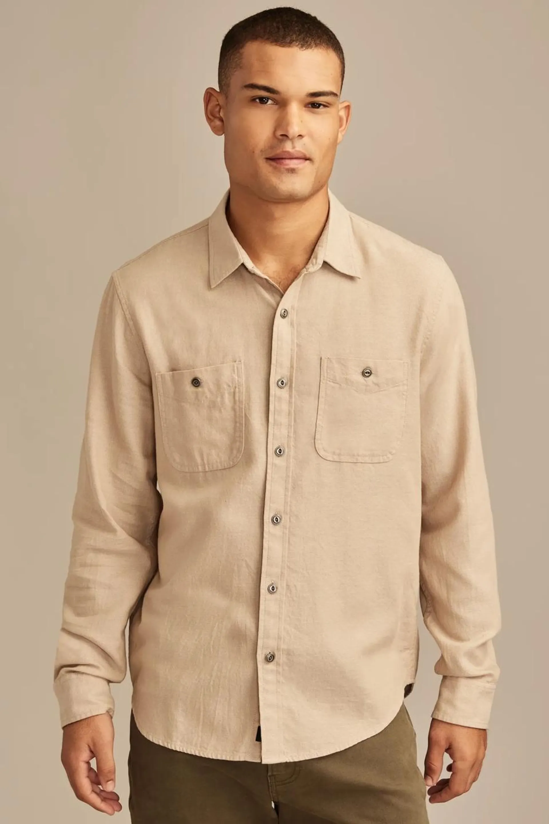solid cotton twill grom shirt