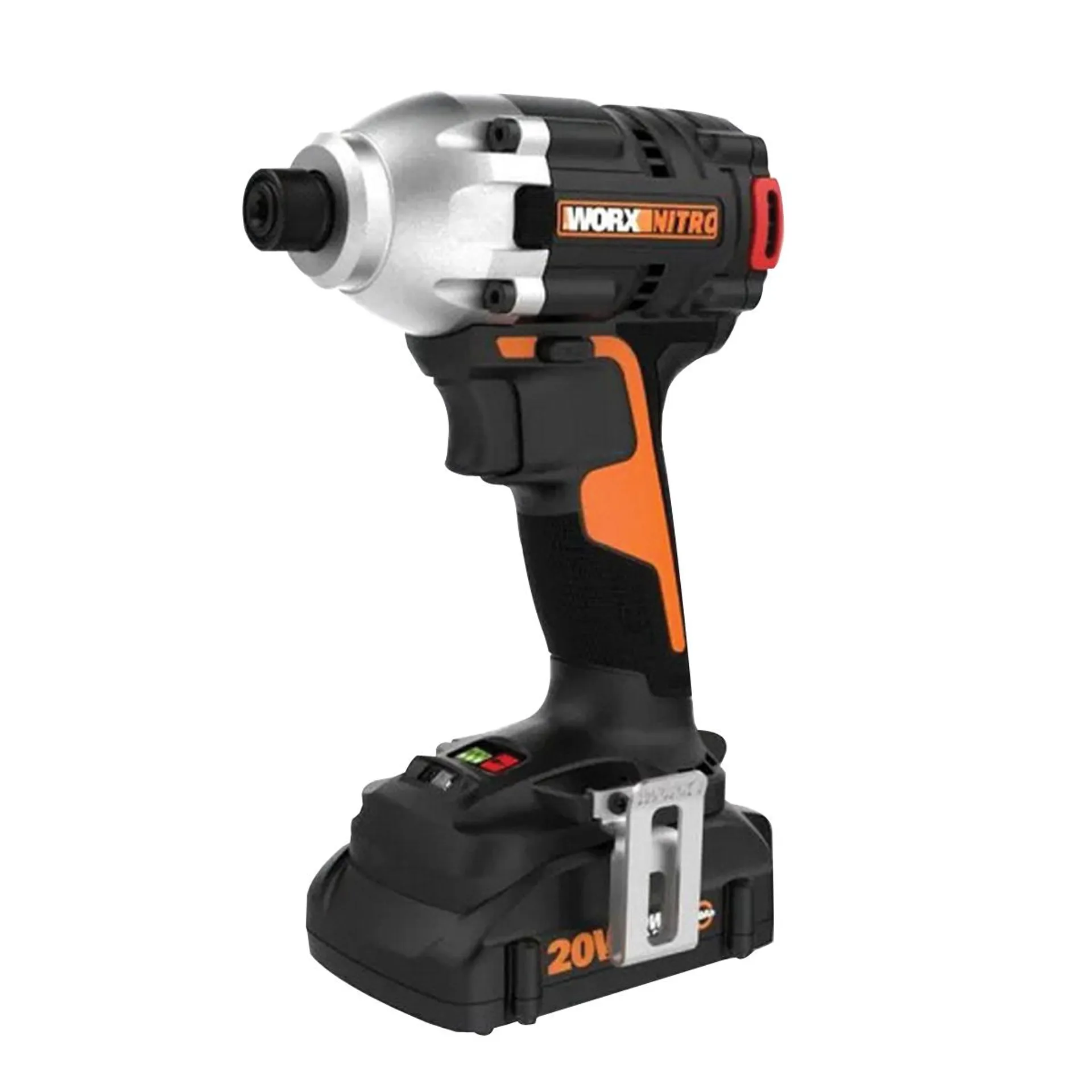 WORX WX261L Cordless Impact Driver with Brushless Motor, Battery Included, 20 V, 2 Ah, 1/4 in Drive, 4000 bpm IPM
