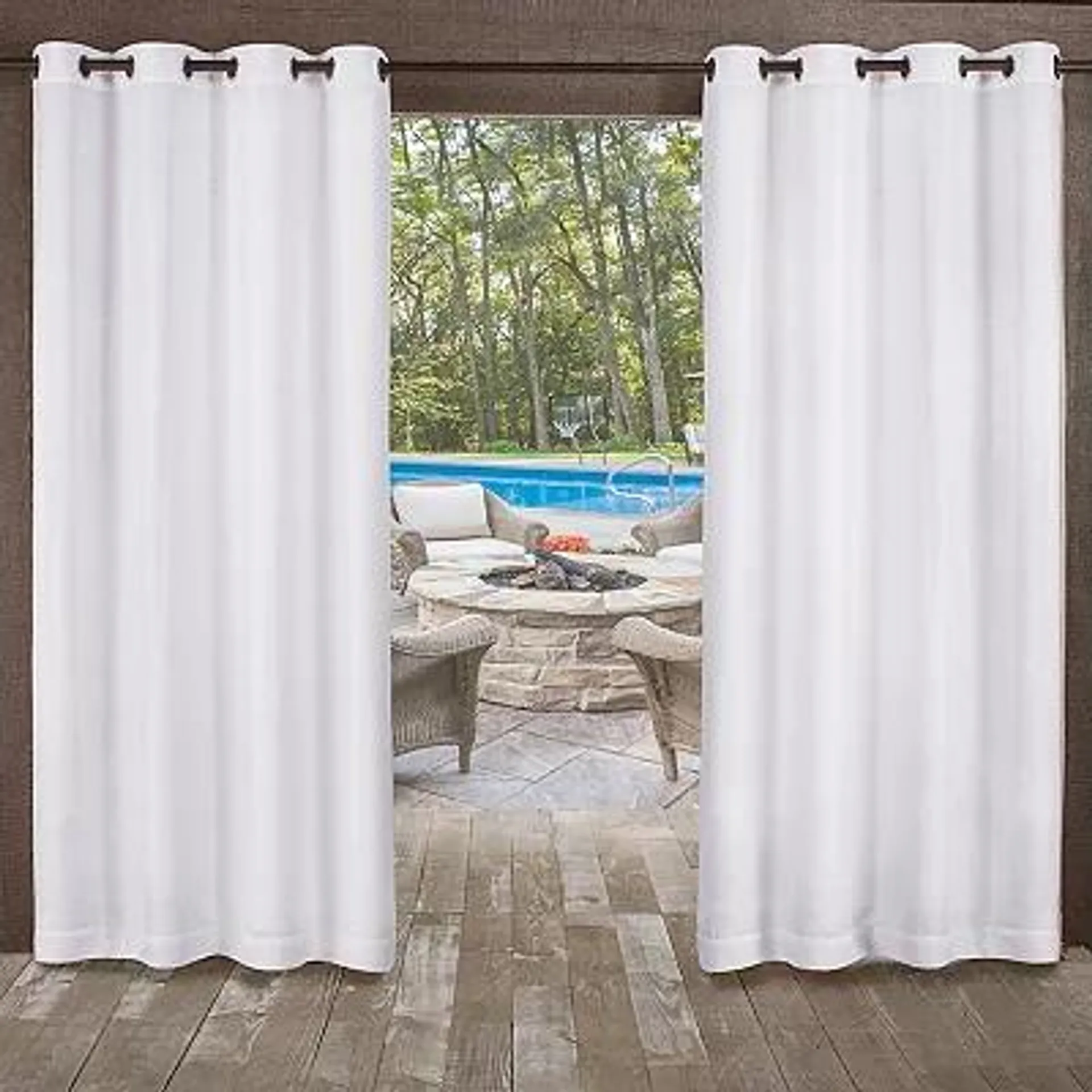 Exclusive Home 2-pack Miami Indoor/Outdoor Textured Window Curtains