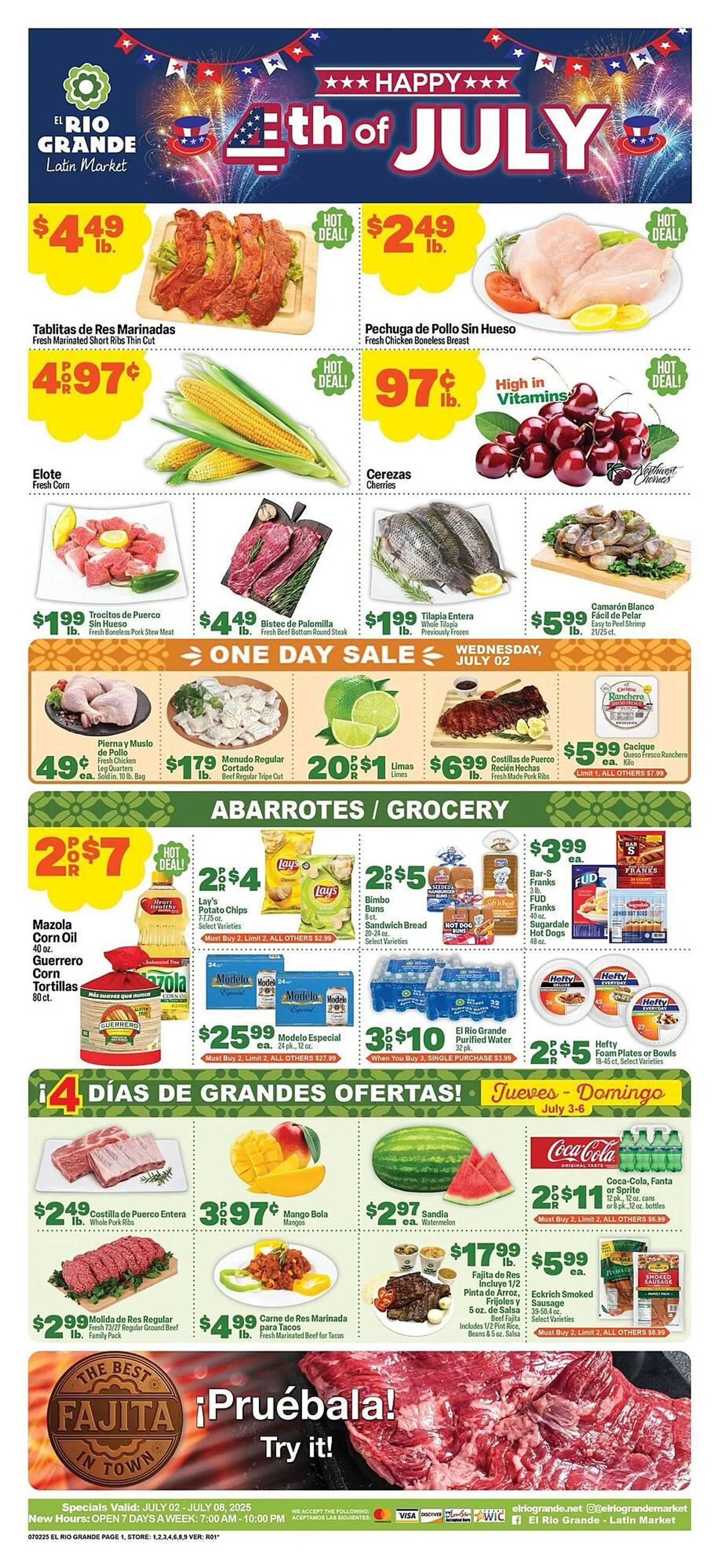 Weekly ad El Rio Grande Weekly Ad from July 2 to July 8 2025 - Page 1