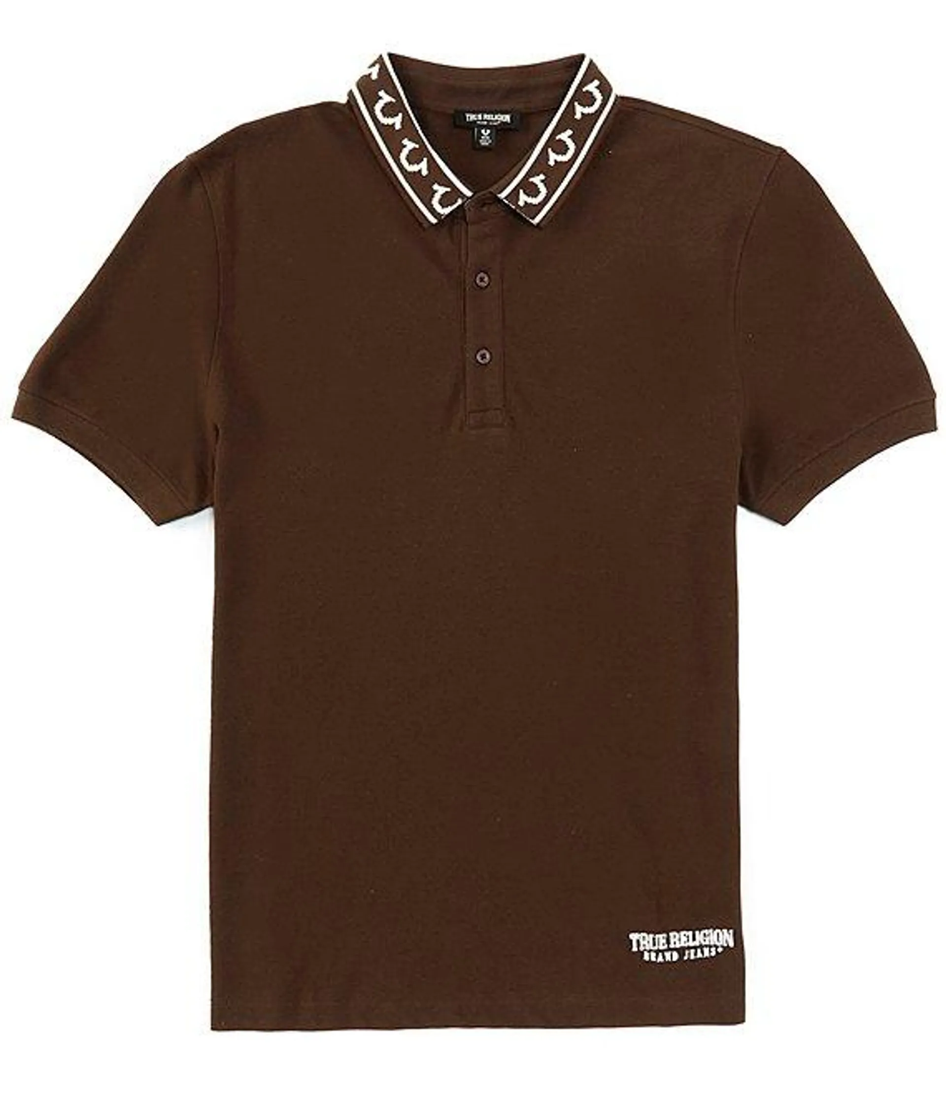 Short Sleeve Relaxed Branded Collar Polo Shirt