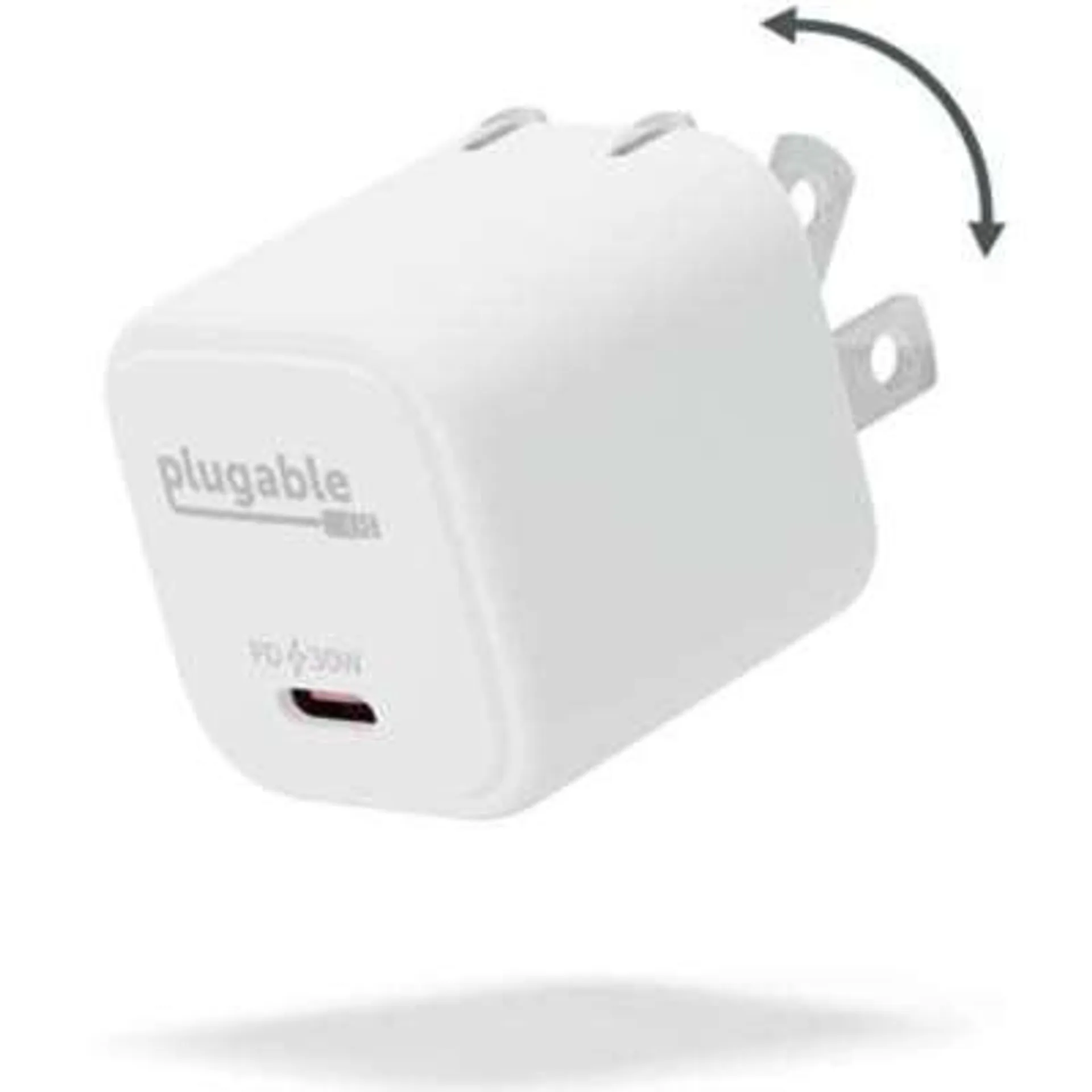 Plugable Technologies Plugable GaN USB-C Charger Block, 30W - White