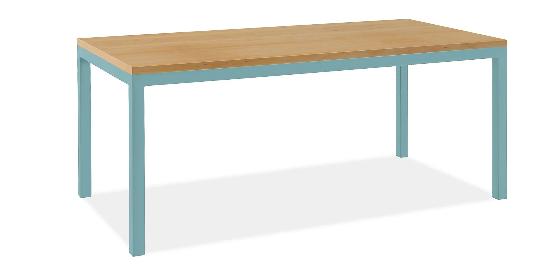 Parsons 72w 24d 30h Table in 2" Ocean Base with Solid Maple Top