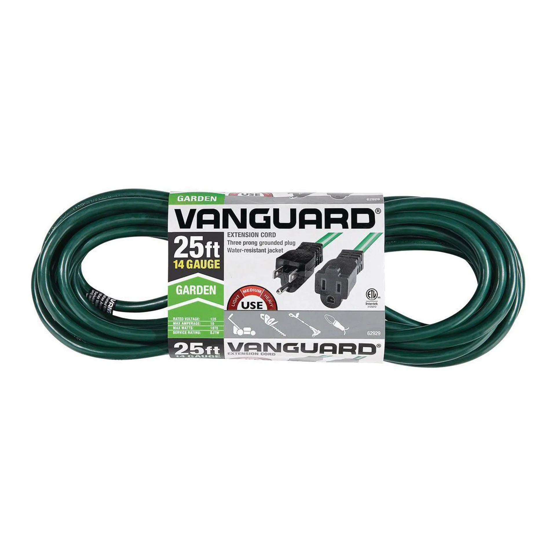 25 ft. x 14/3 Gauge Outdoor Extension Cord, Green