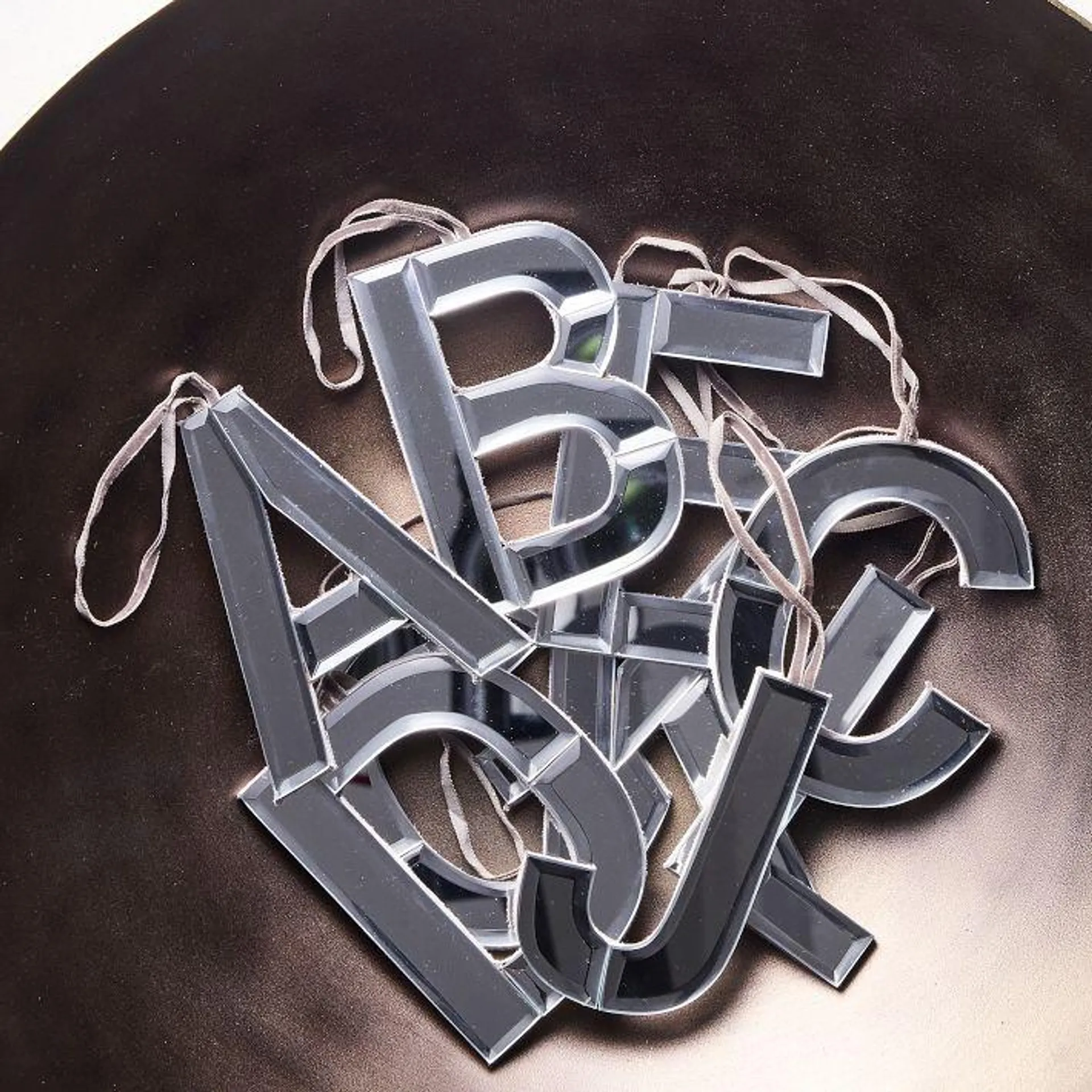 Mirrored Initial Ornaments