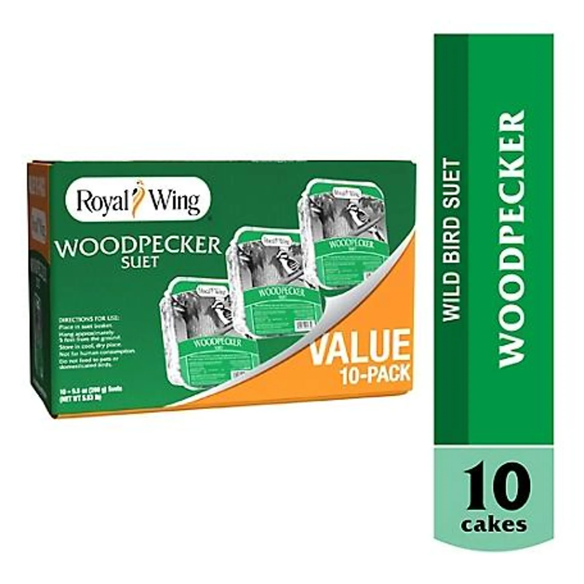 Royal Wing High-Energy Woodpecker Suet Cake, 9.5 oz., 10 ct.