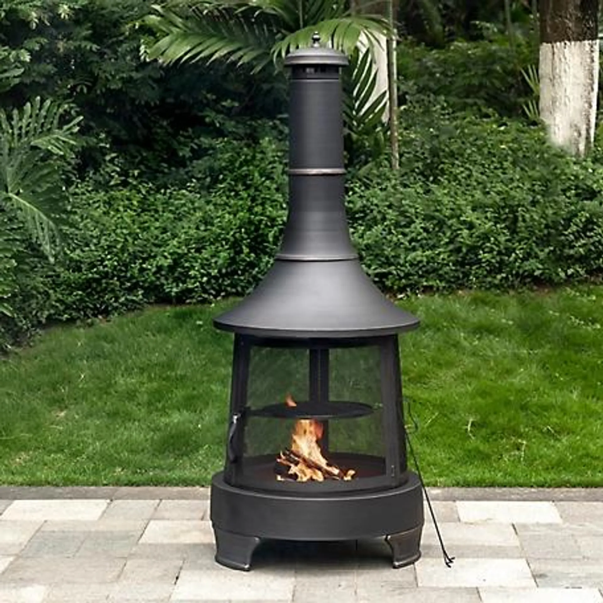 Deko Living 29.5 in. Rimasco Chimney Wood-Burning Fire Pit