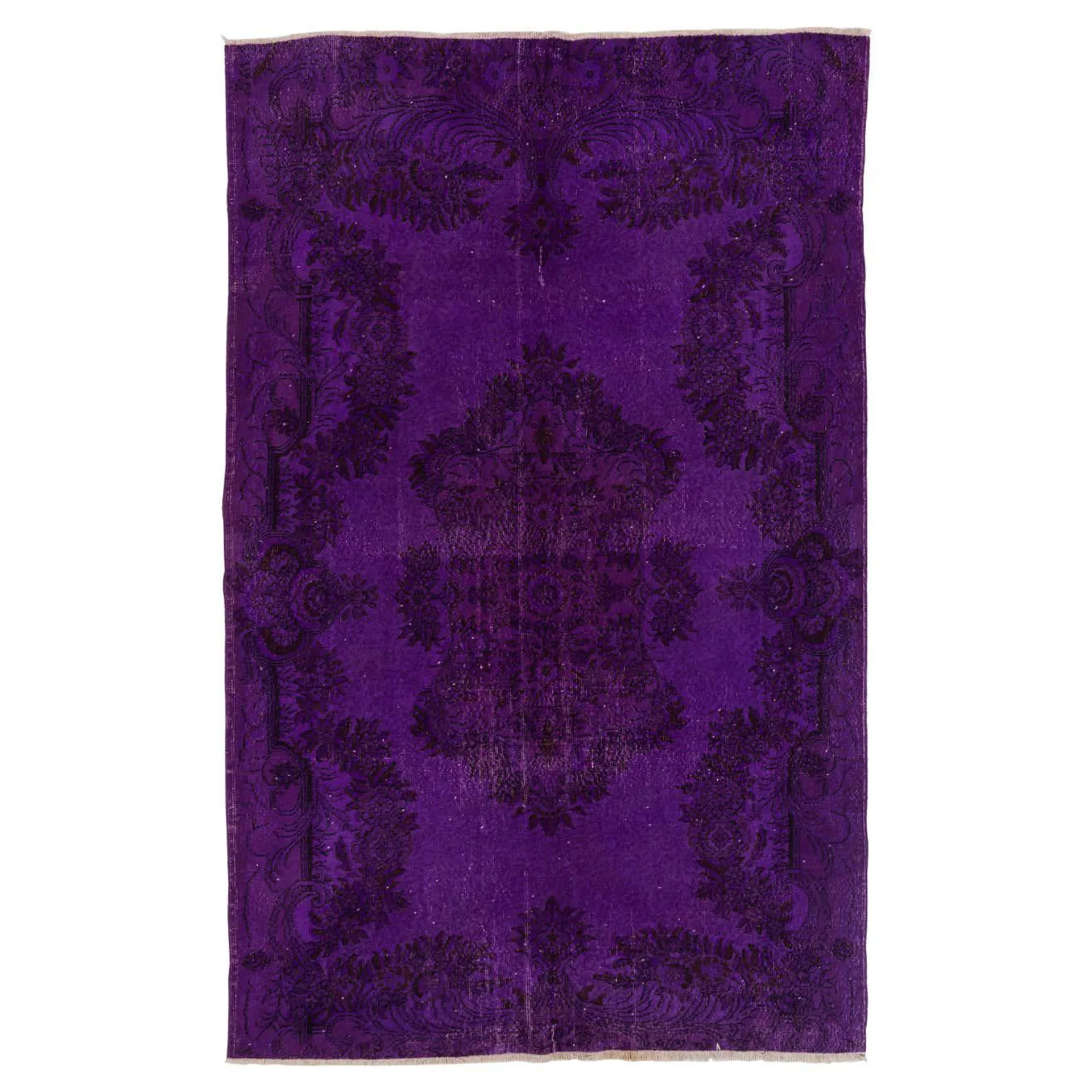 6.3x9.6 Ft Vintage Handmade Turkish Area Rug in Purple Color 4 Modern Interiors
