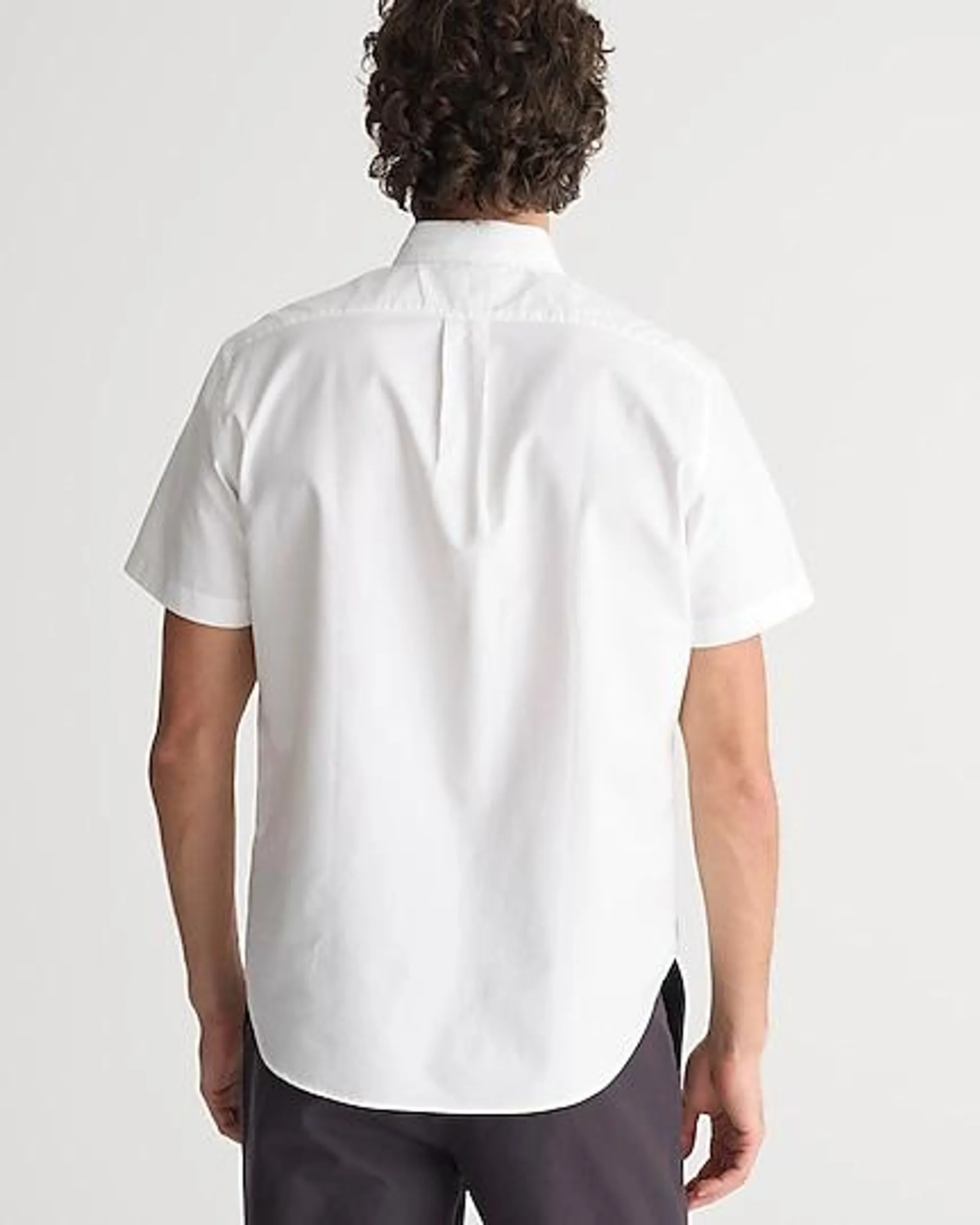 Short-sleeve Broken-in organic cotton oxford shirt