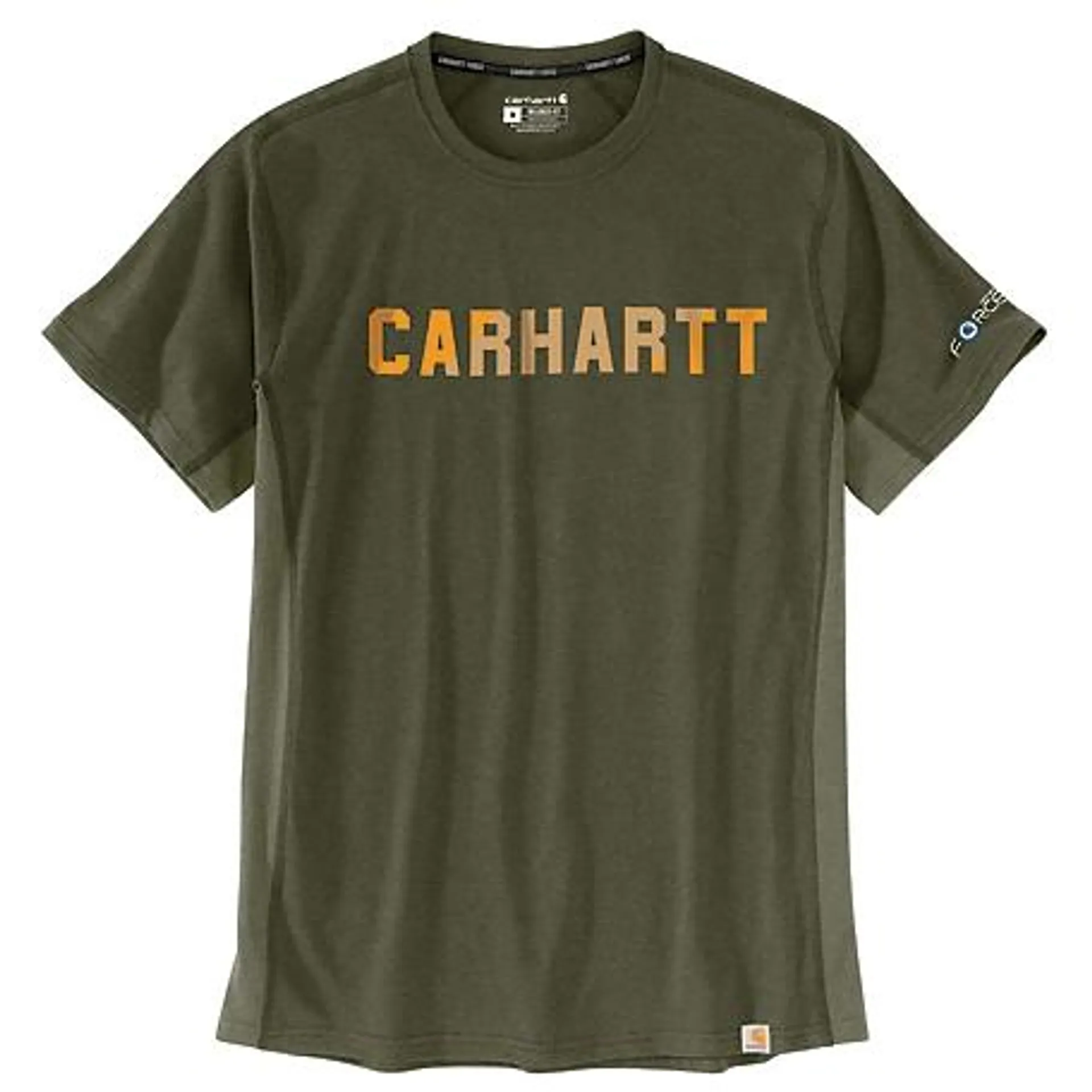 Carhartt Men's Short-Sleeve Force Relaxed Fit Midweight Block Logo Graphic T-Shirt