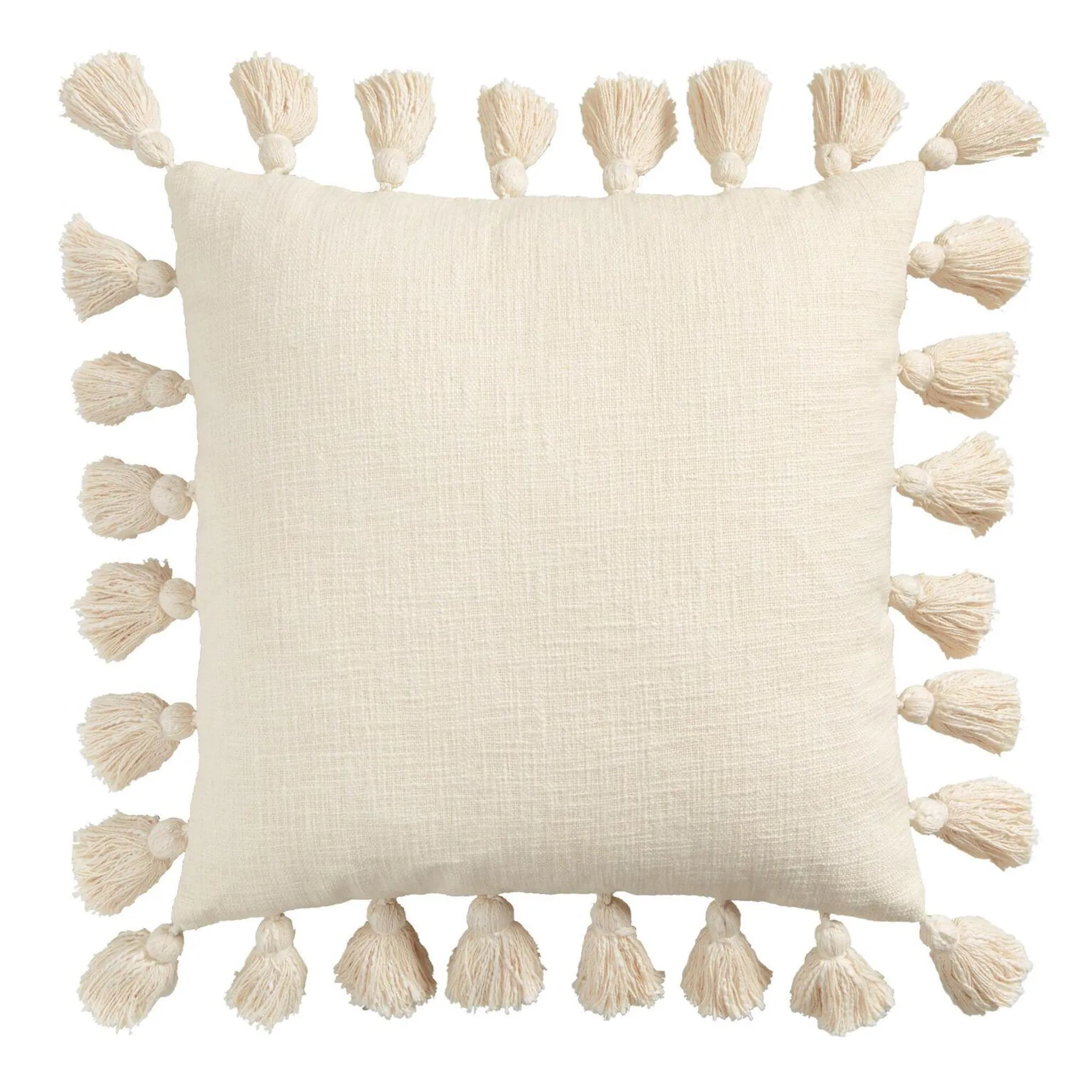 Four Sided Tassel Throw Pillow