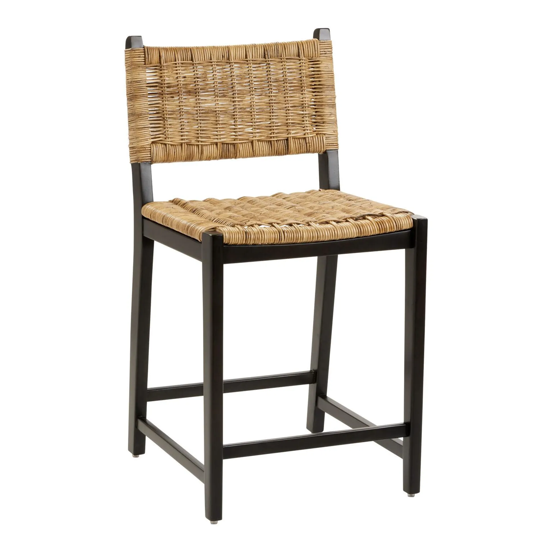 Amolea Wood and Rattan Counter Stool