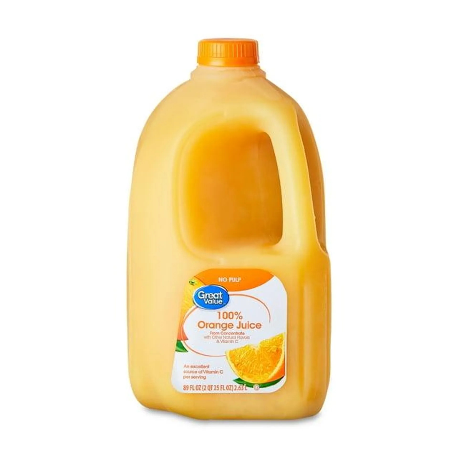 Great Value 100% Orange Juice No Pulp 89 oz.