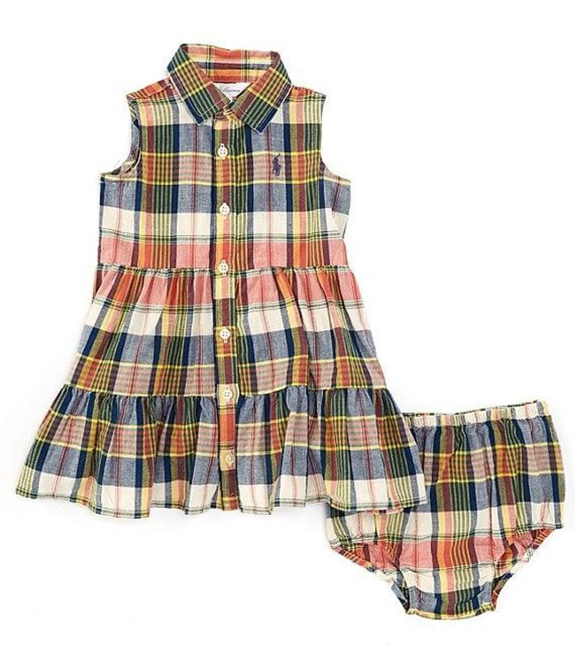 Baby Girls 3-24 Months Sleeveless Madras Plaid Fit & Flare Dress