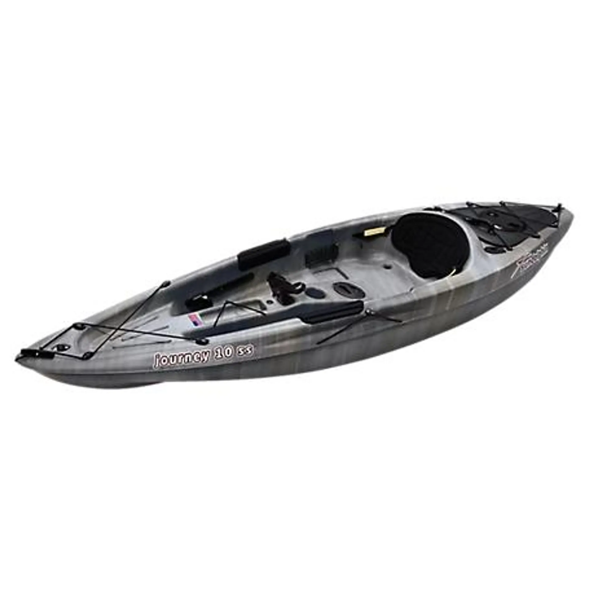 Sun Dolphin Journey 10 SS, Sit-on Fishing Kayak with Paddle, Gray Swirl