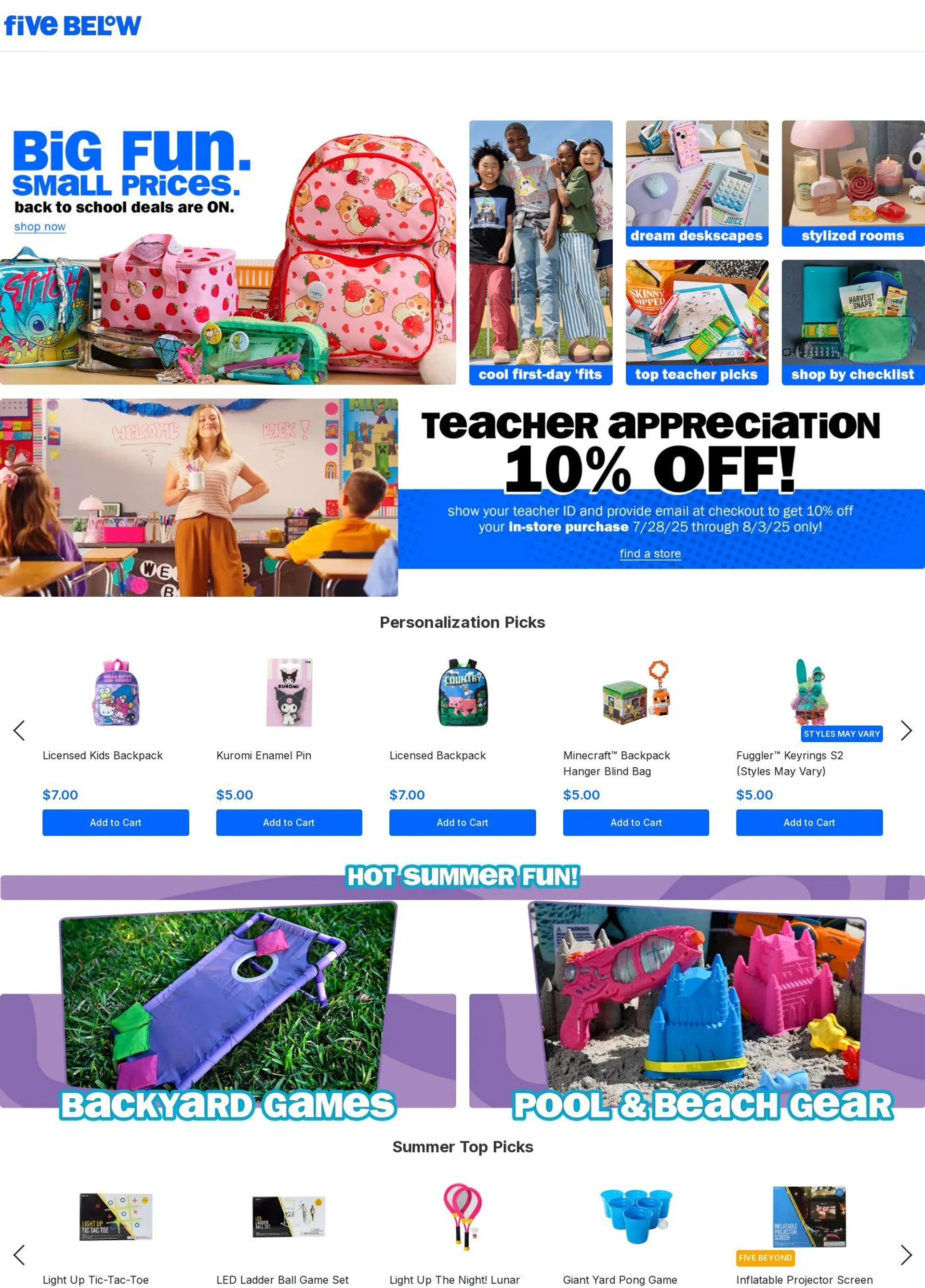 Weekly ad Five Below from August 1 to August 31 2025 - Page 1
