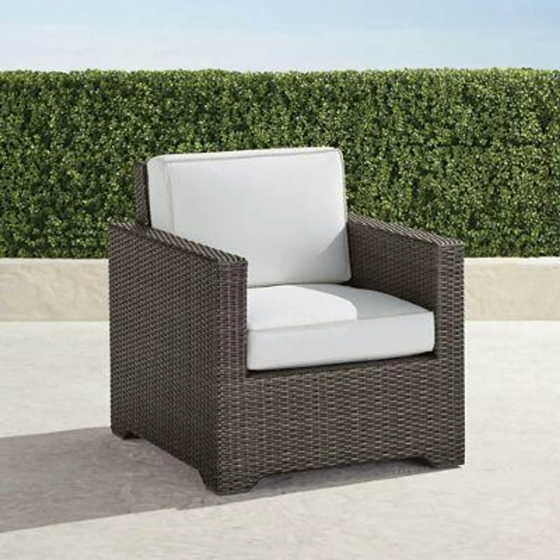 Small Palermo Lounge Chair with Cushions in Bronze Wicker