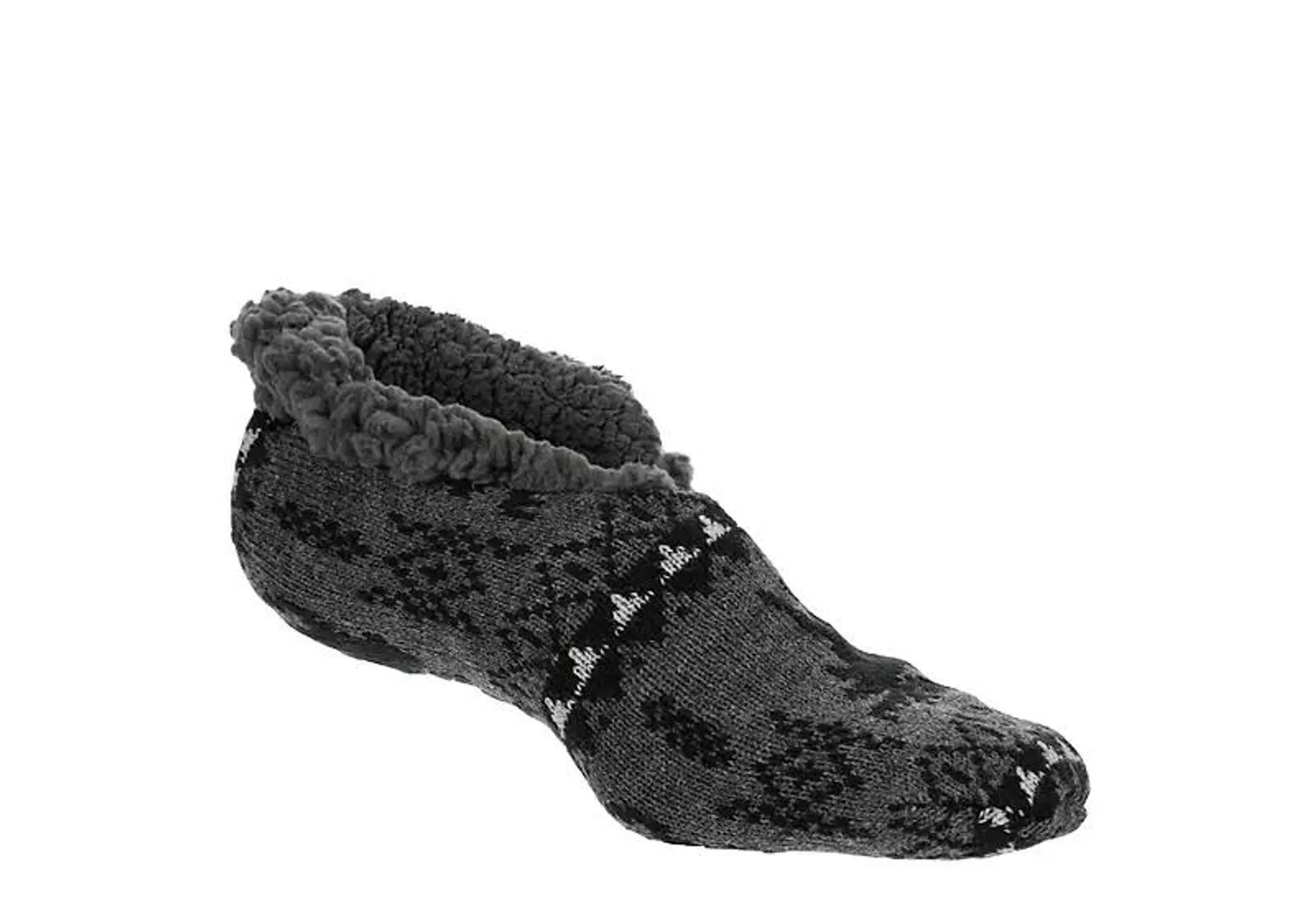 Fireside Mens Moose Slipper Sock 1 Pair - Grey