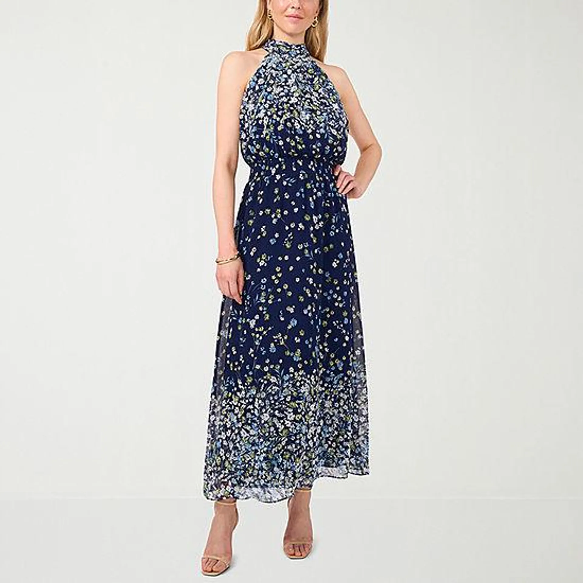 new! MSK Sleeveless Floral Maxi Dress