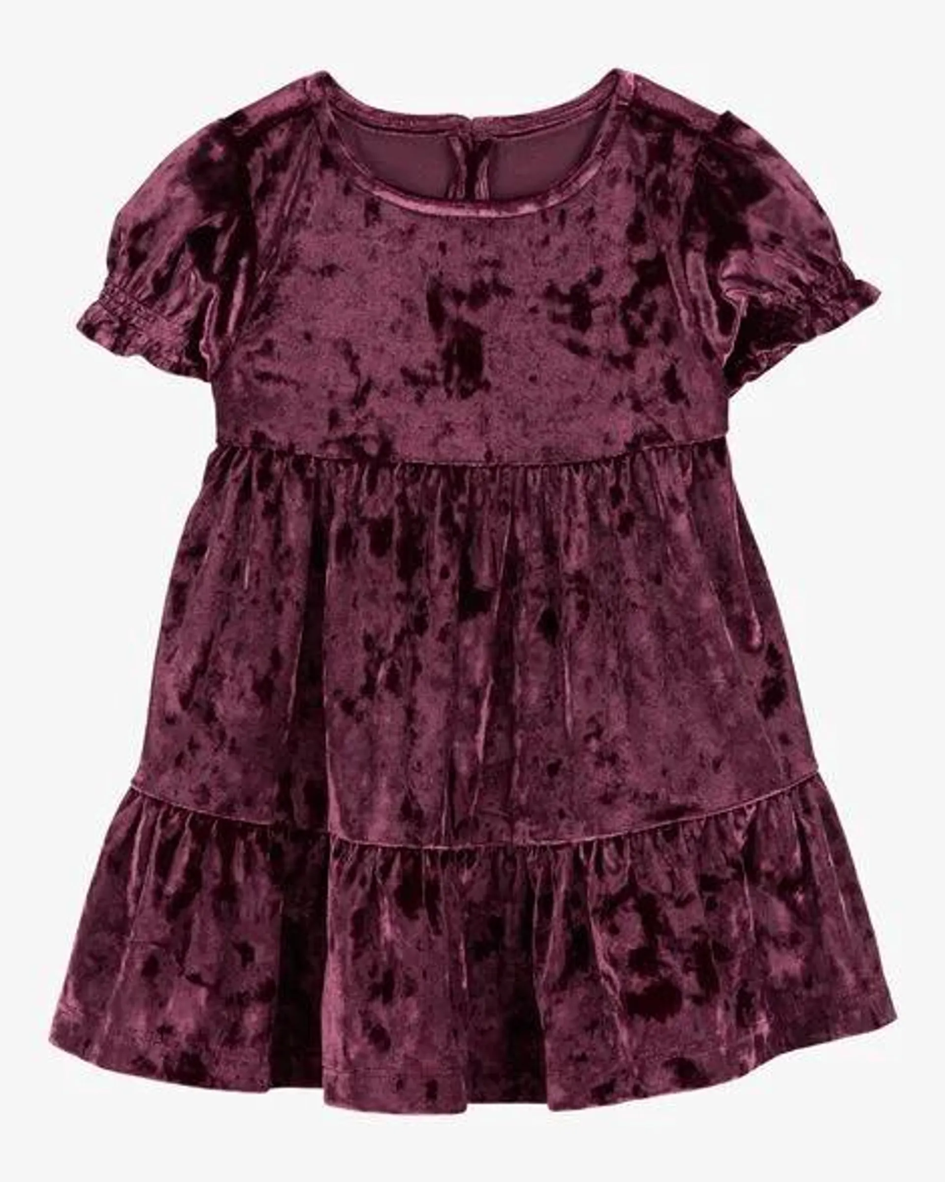 Baby Velour Puff Sleeve Dress