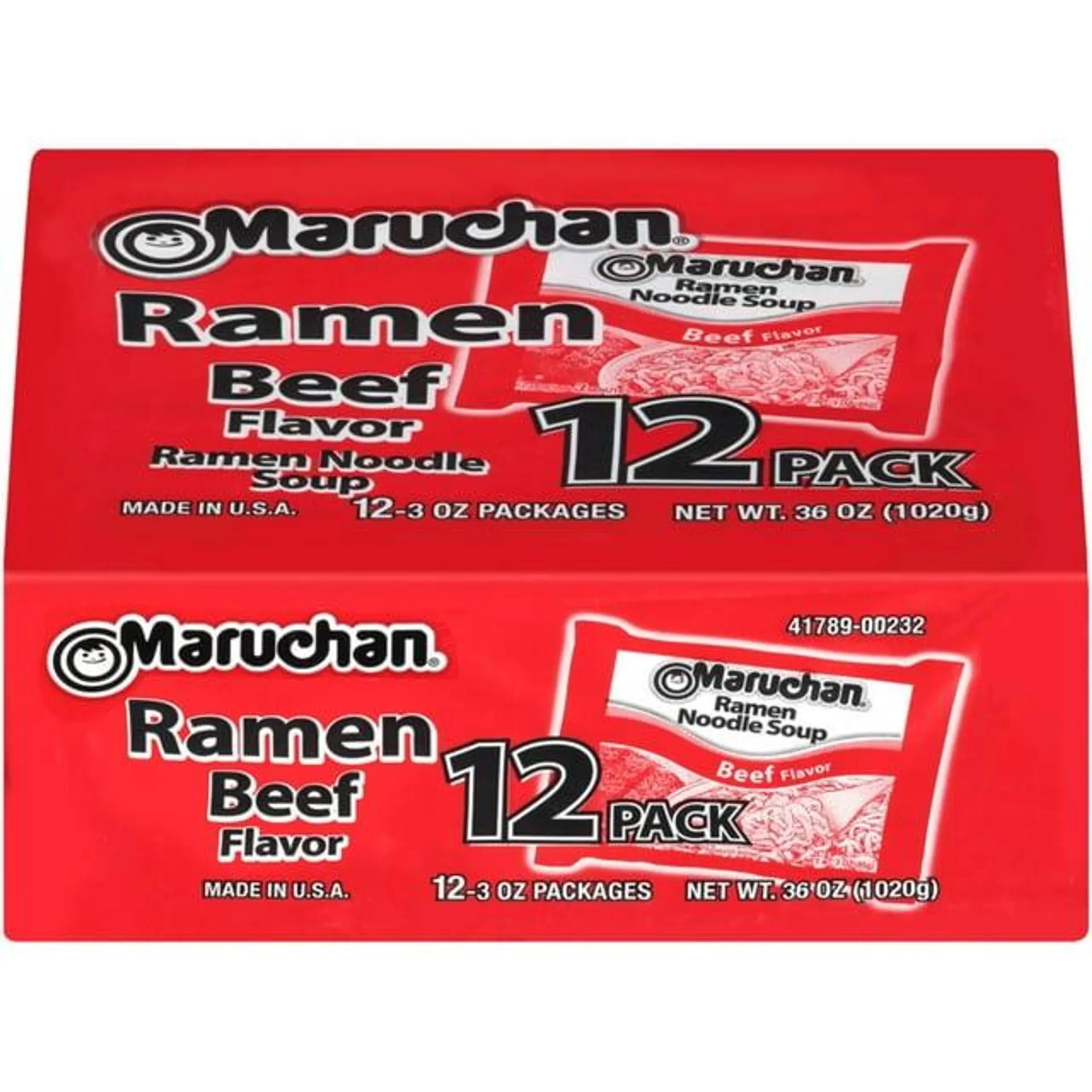 Maruchan Ramen Noodle Beef Flavor Soup, 3 oz, 12 Count Shelf Stable Package