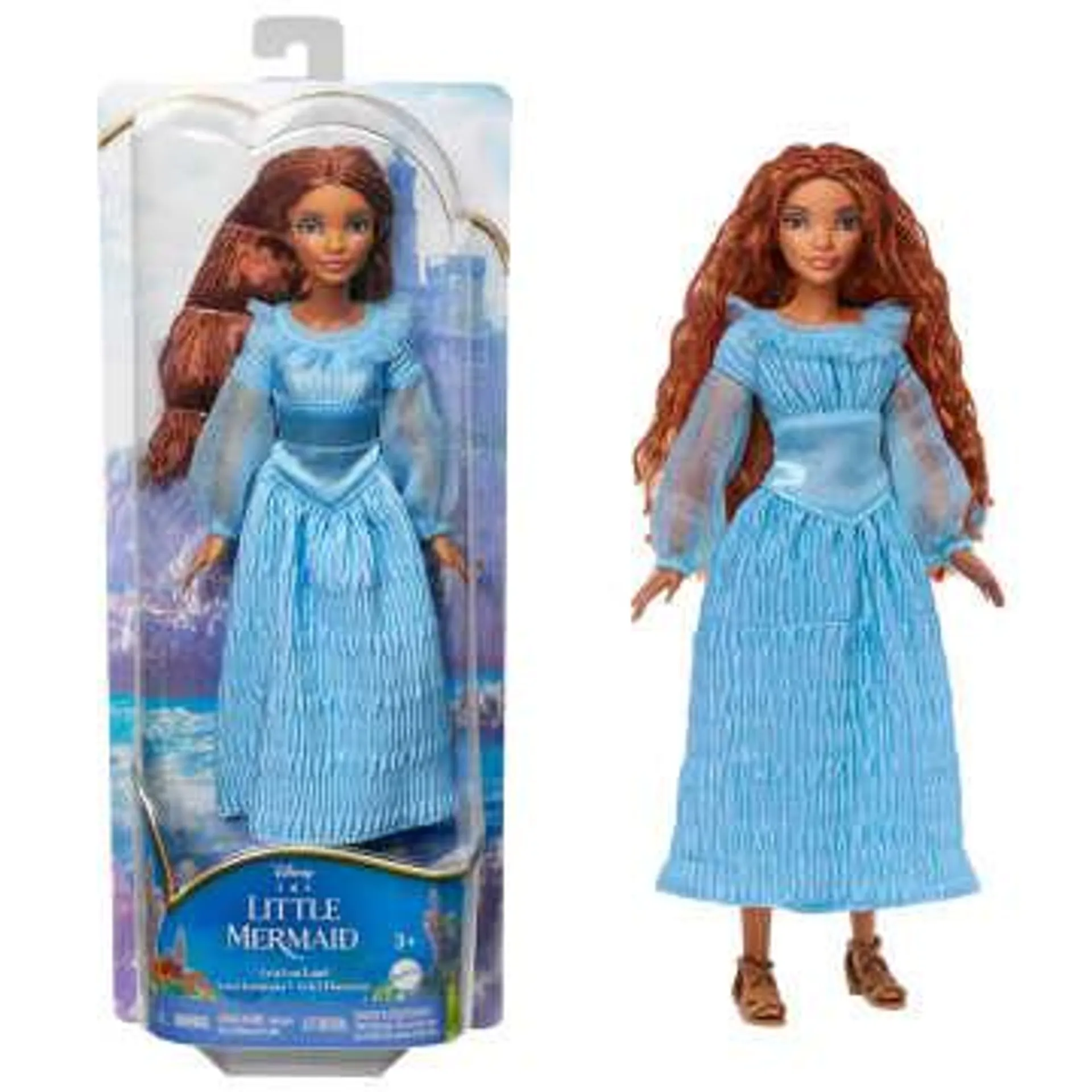 Disney The Little Mermaid Ariel Fashion Doll On Land in Signature Blue Dress