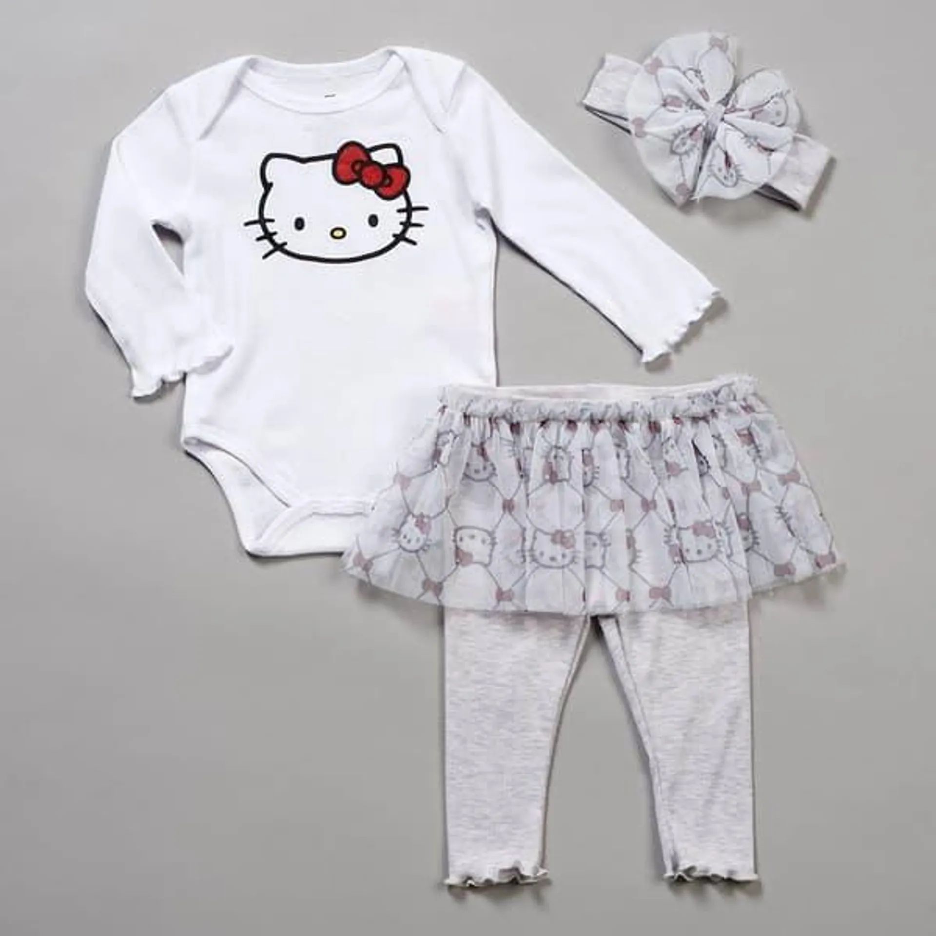 Baby Girl (3-9M) 3pc. Hello Kitty® Bodysuit & Bow Skeggings Set