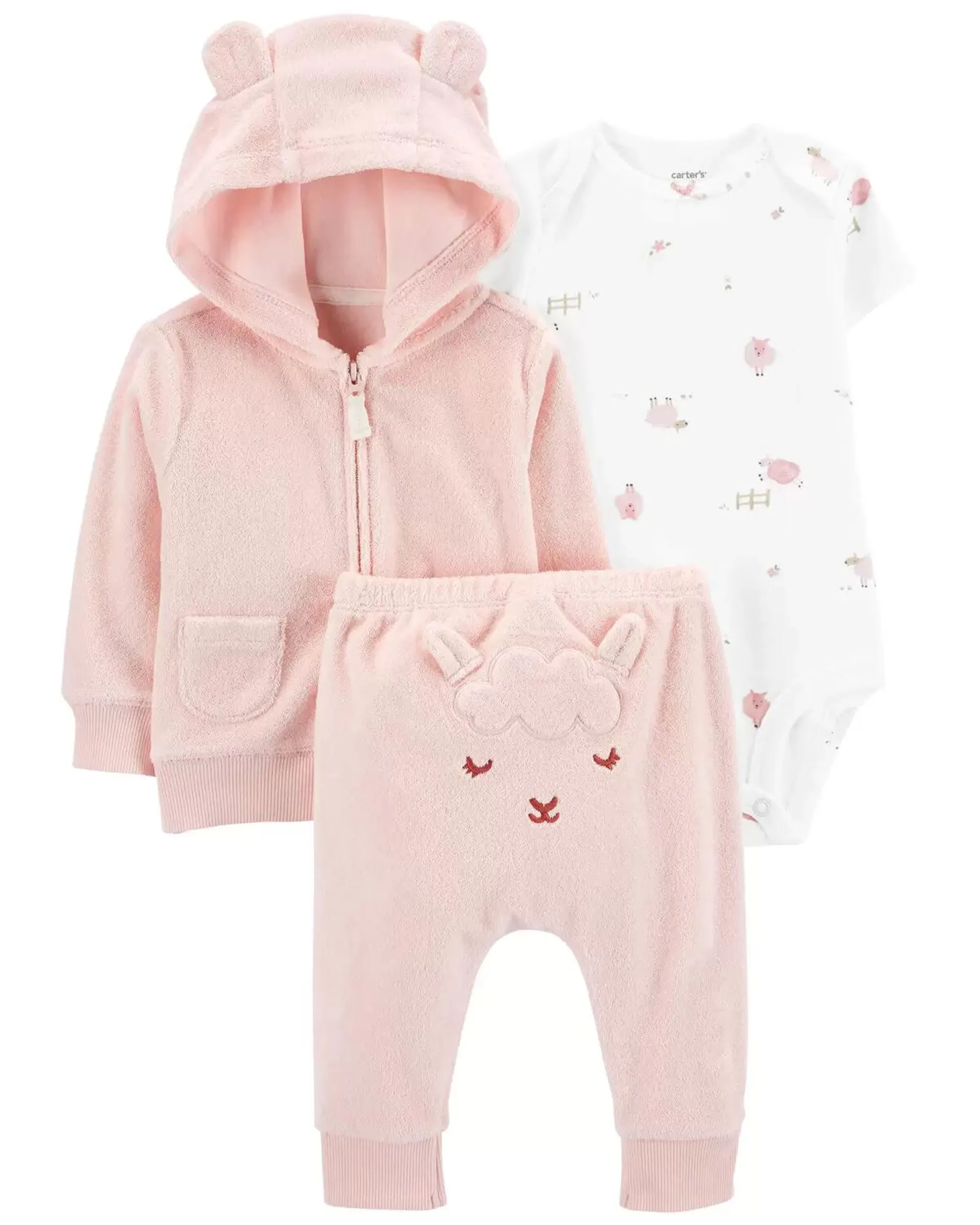 Baby 3-Piece Terry Little Cardigan Set