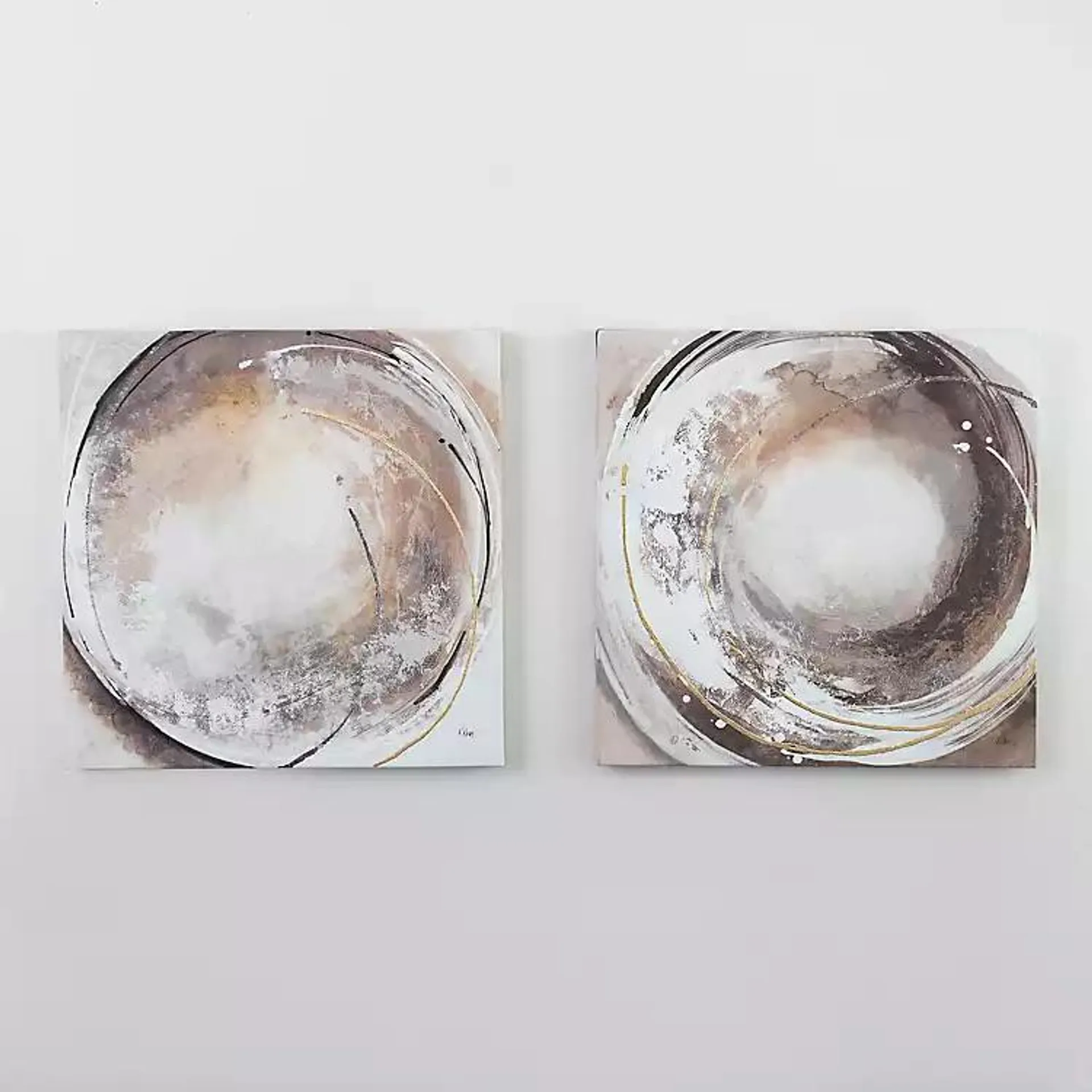 Abstract Circle Canvas Art Prints, Set of 2