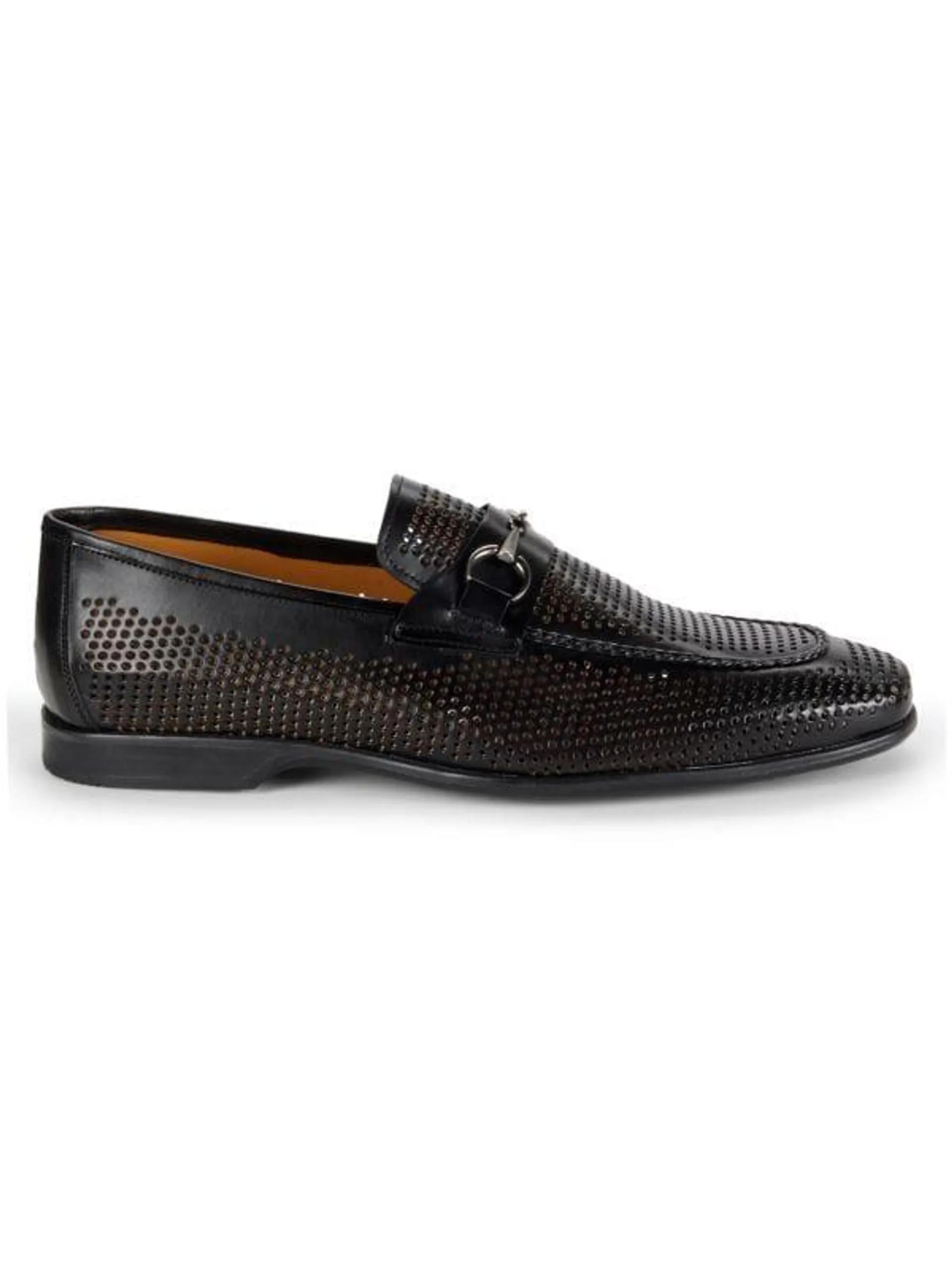 Perforated Leather Bit Loafers