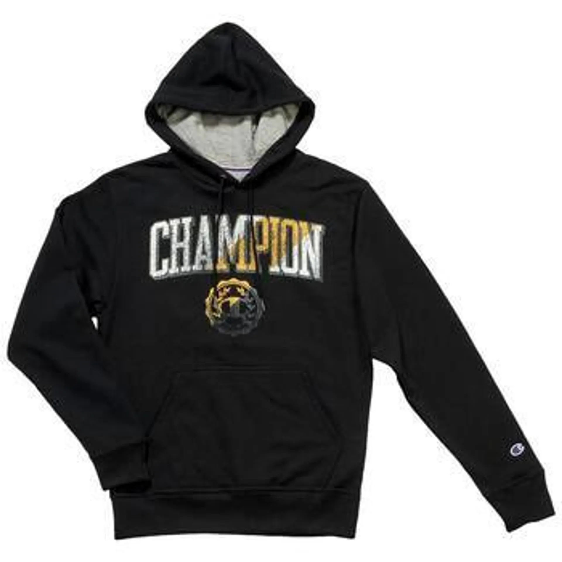 Mens Champion Power Blend Athletic Graphic Hoodie - Black