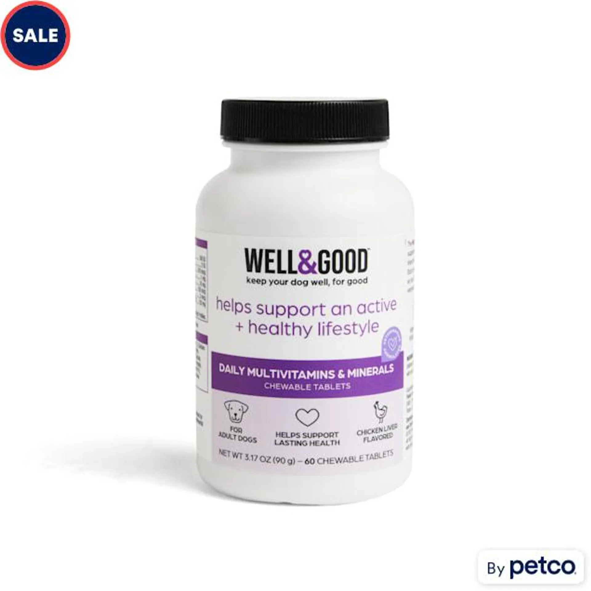 Well & Good Dog Multivitamins Chewable Tablets, Count of 60