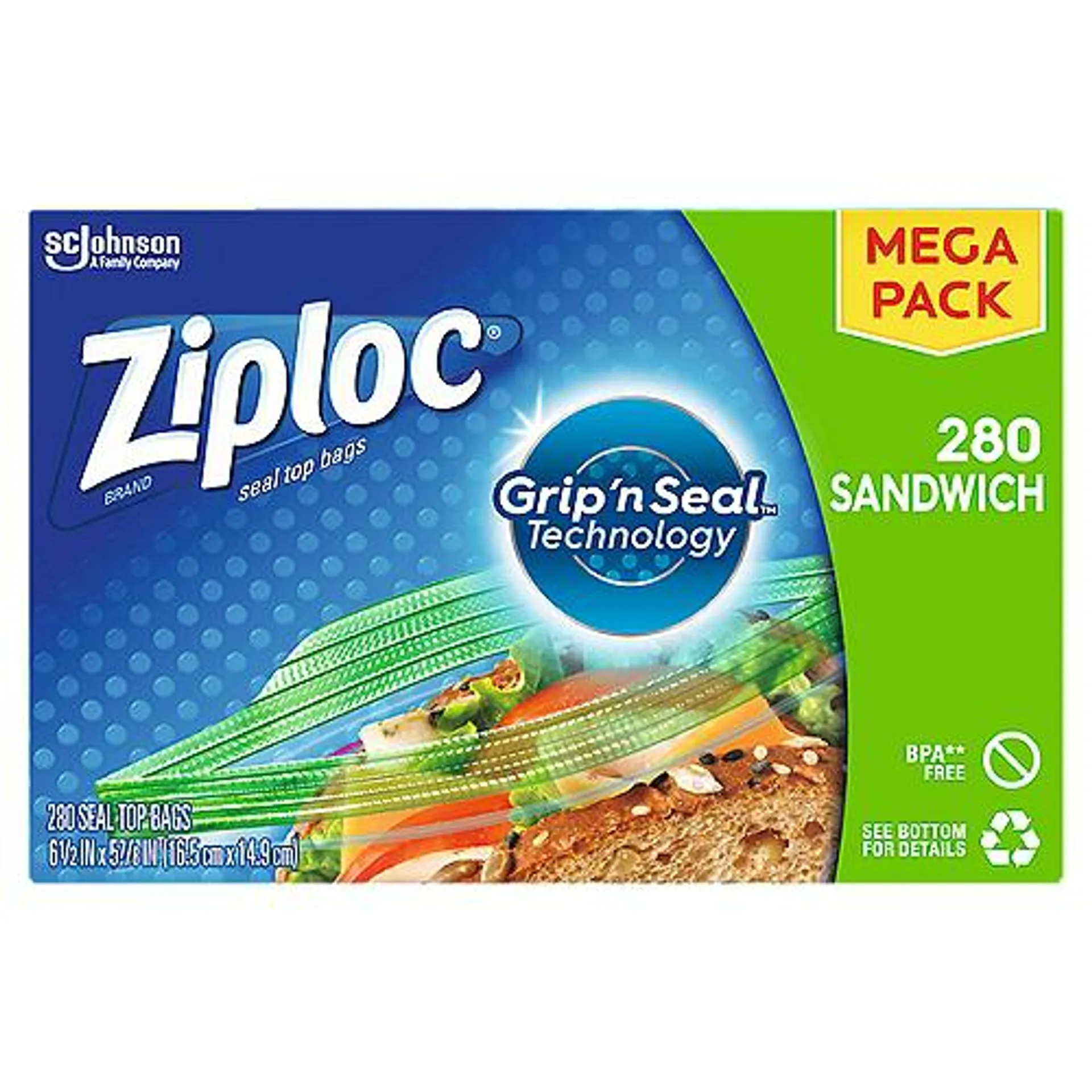 Ziploc Sandwich Bags, 280 Each