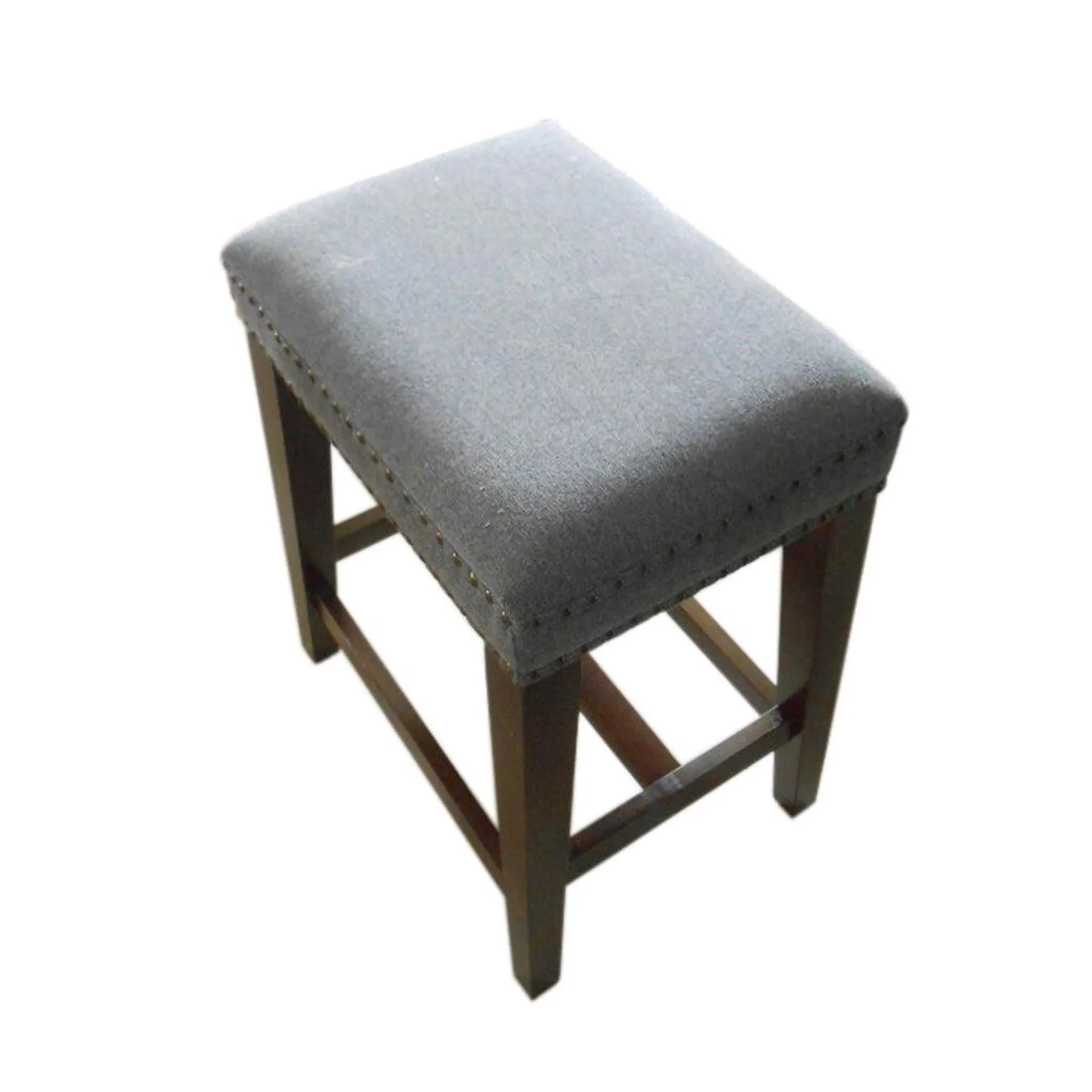 Josie Barstool Upholstered (2 sizes) Counter Height 24" x Width 15" x Length 19" / Wood Frame / Grey