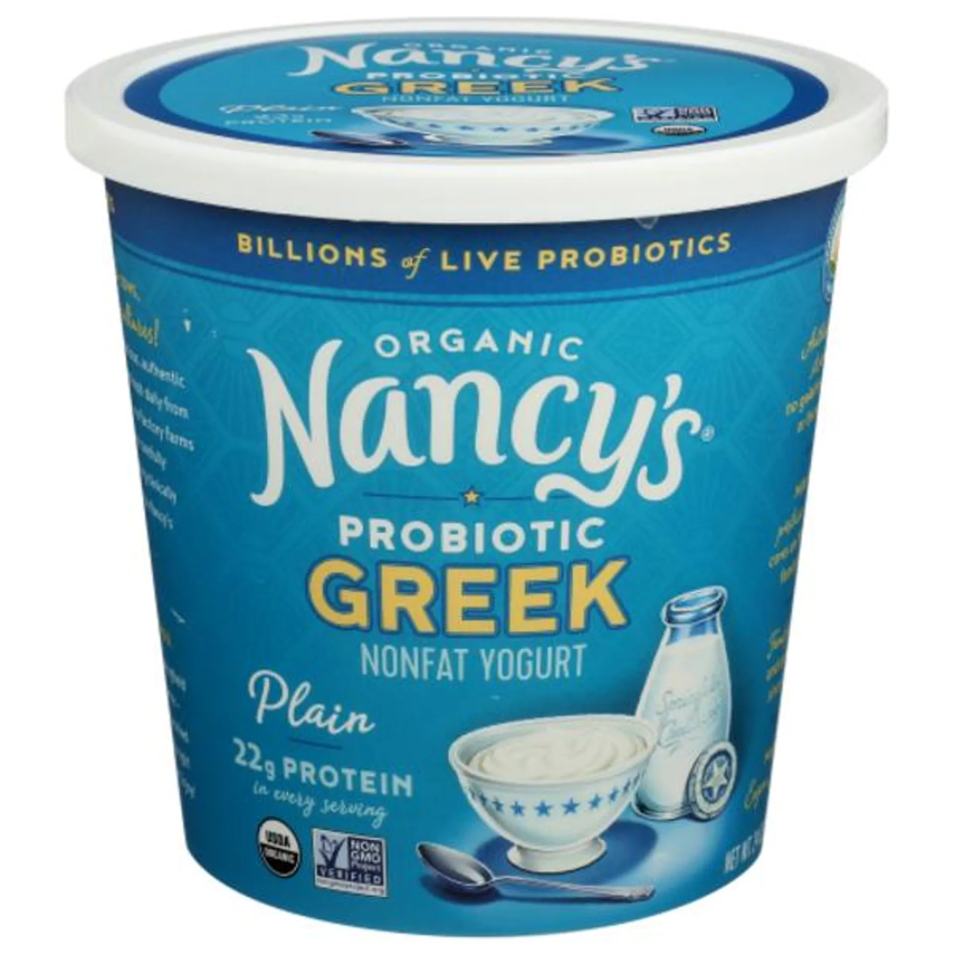 Nancy's Organic Plain Nonfat Probiotic Greek Yogurt