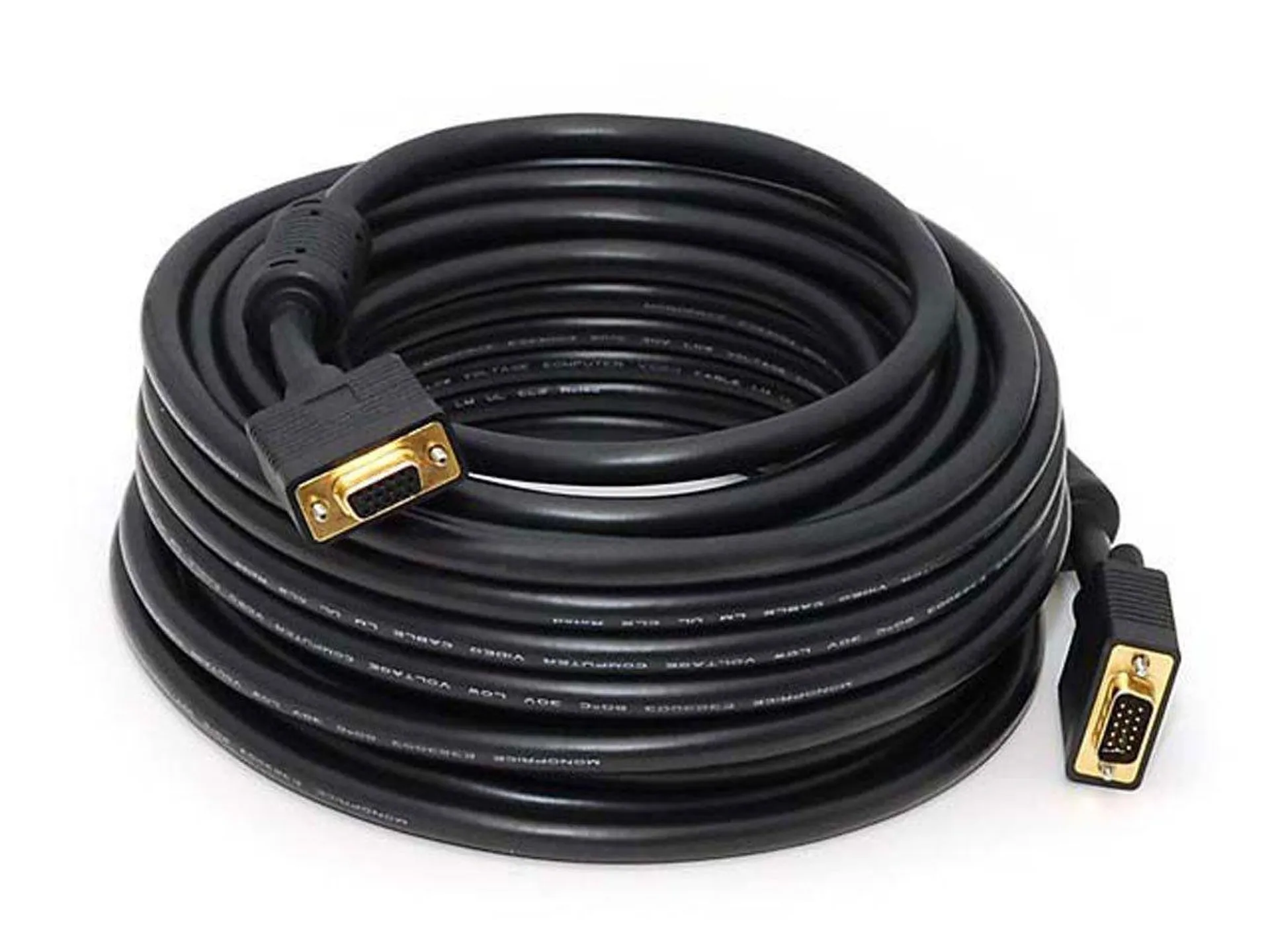 Monoprice 50ft Super VGA M/F CL2 Rated (For In-Wall Installation) Cable with Ferrites (Gold Plated)