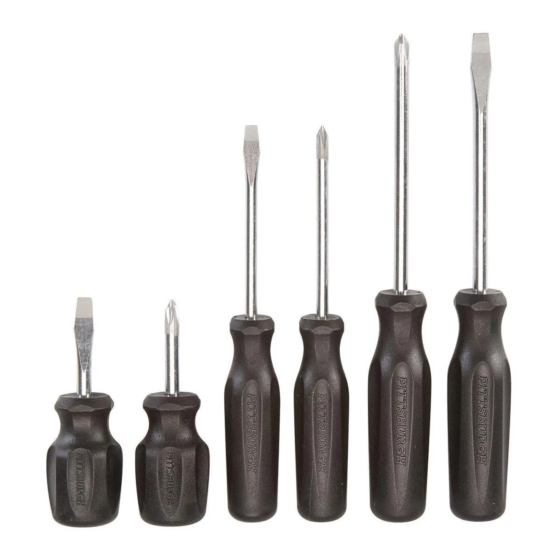 PITTSBURGH Screwdriver Set, 6 Piece