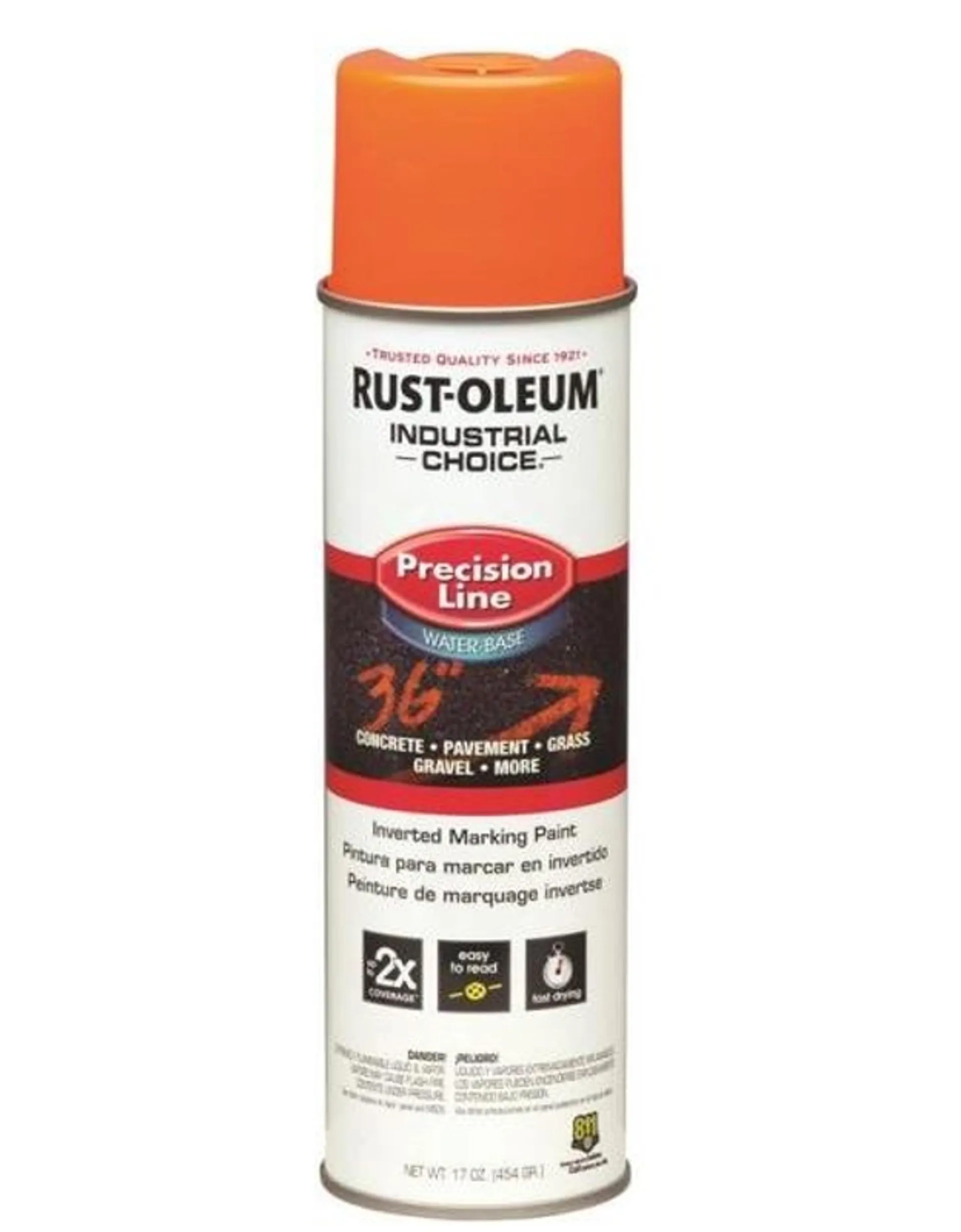 Rust-Oleum Water-Based Orange Marking Spray Paint - 17 oz.